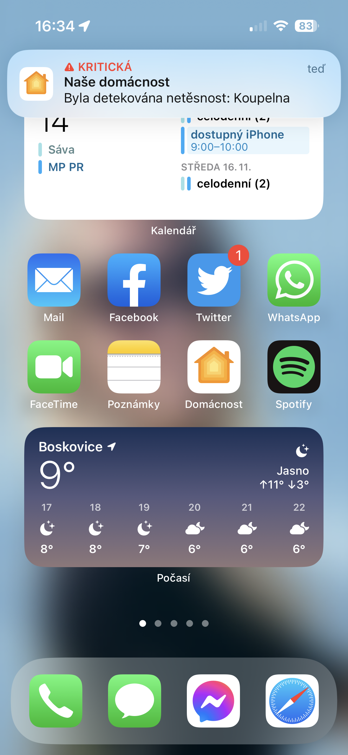 smartphone home screen notification