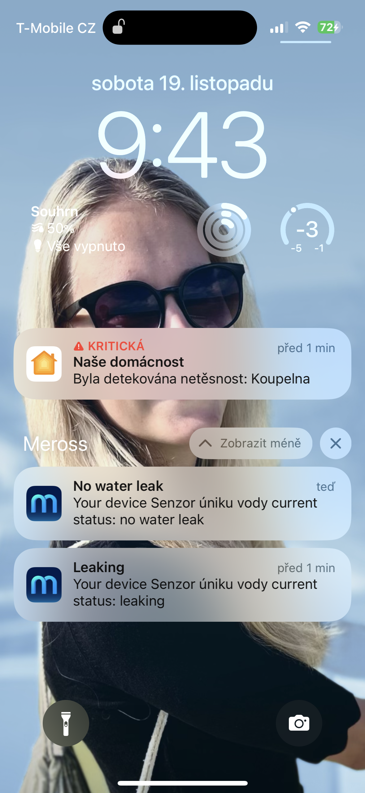 smartphone notifications water leak