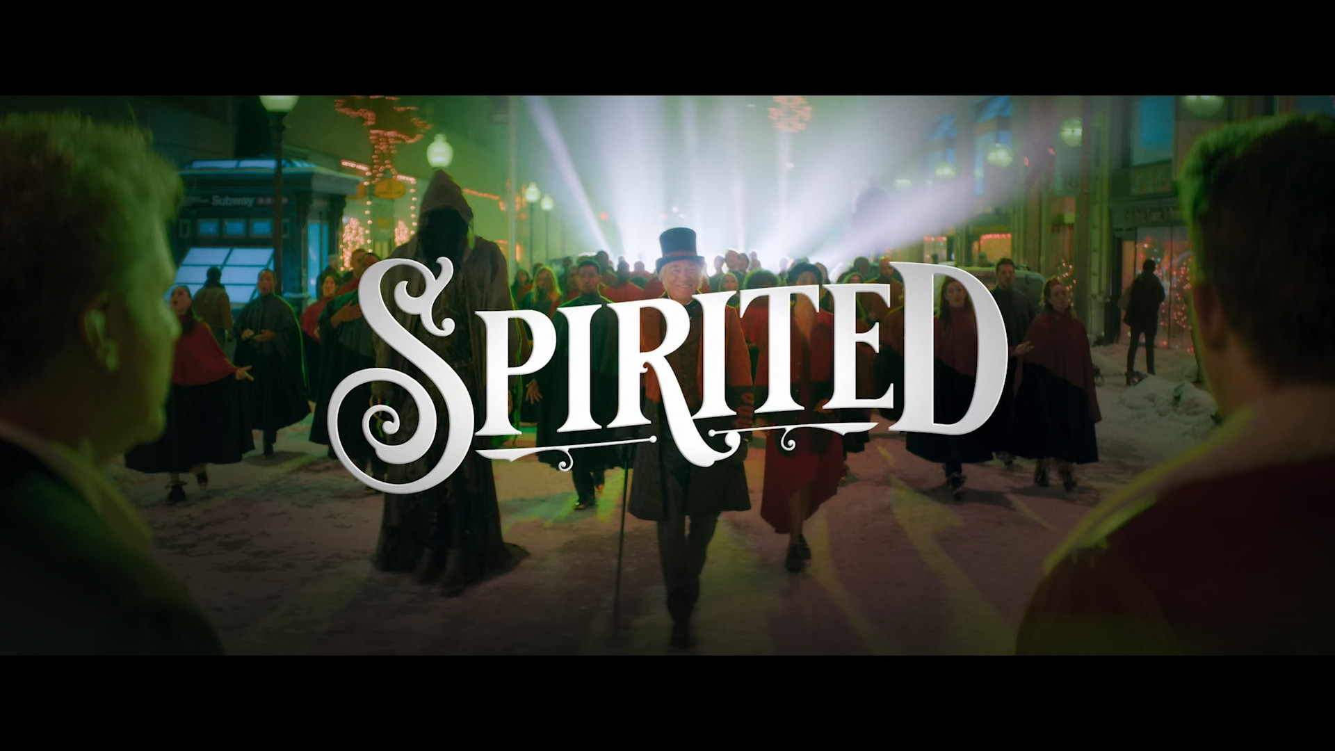 spirited movie title scene