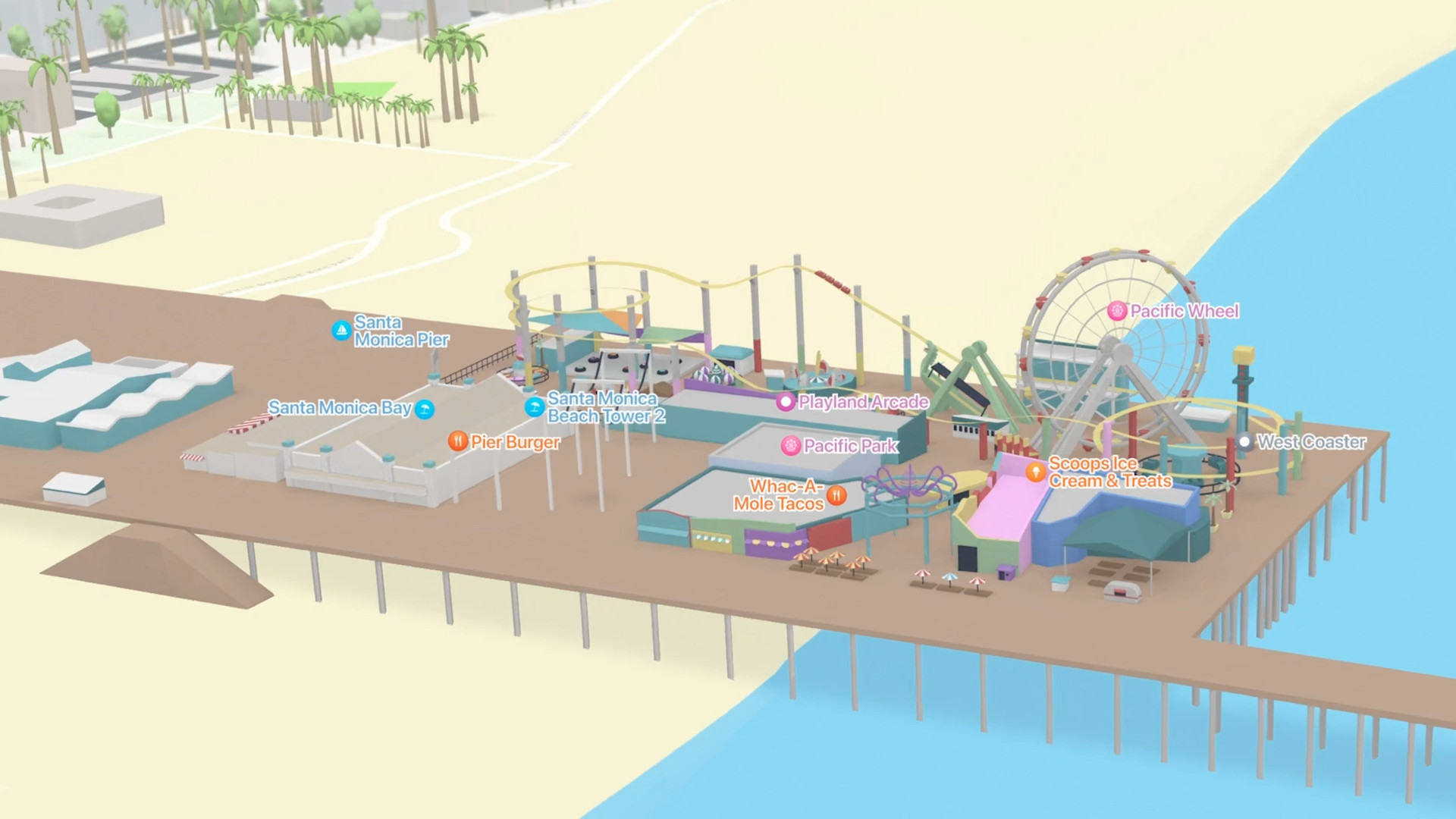 3d map santa monica pier