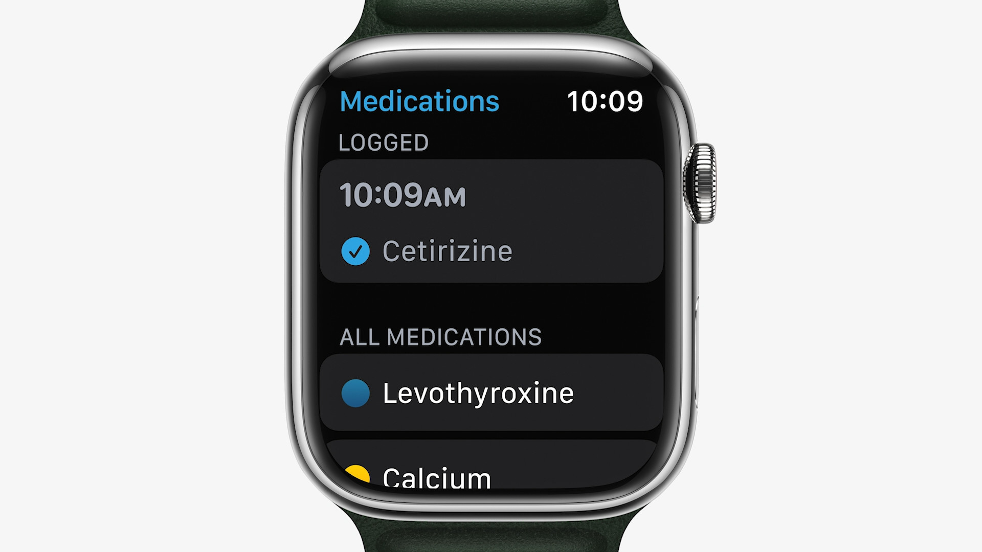 apple watch medications logged
