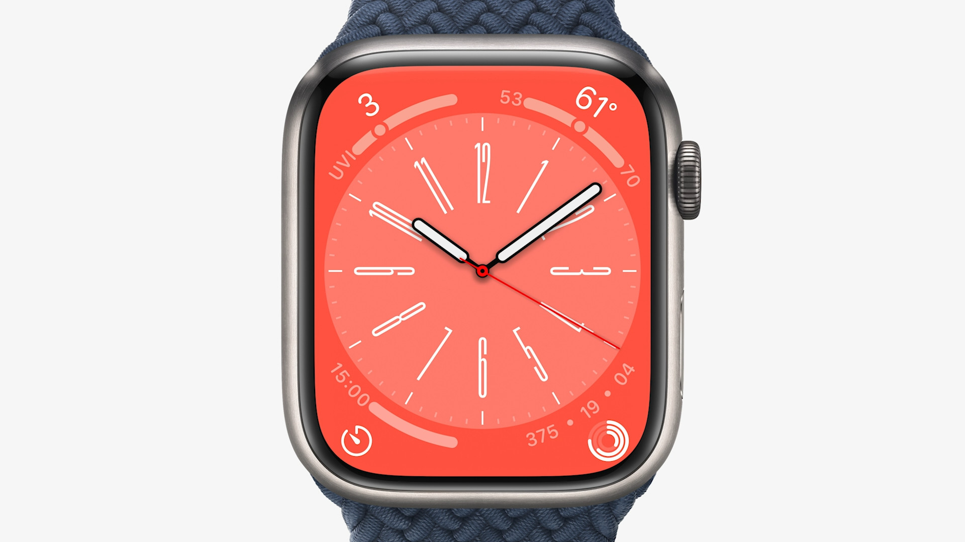 apple watch red dial blue band