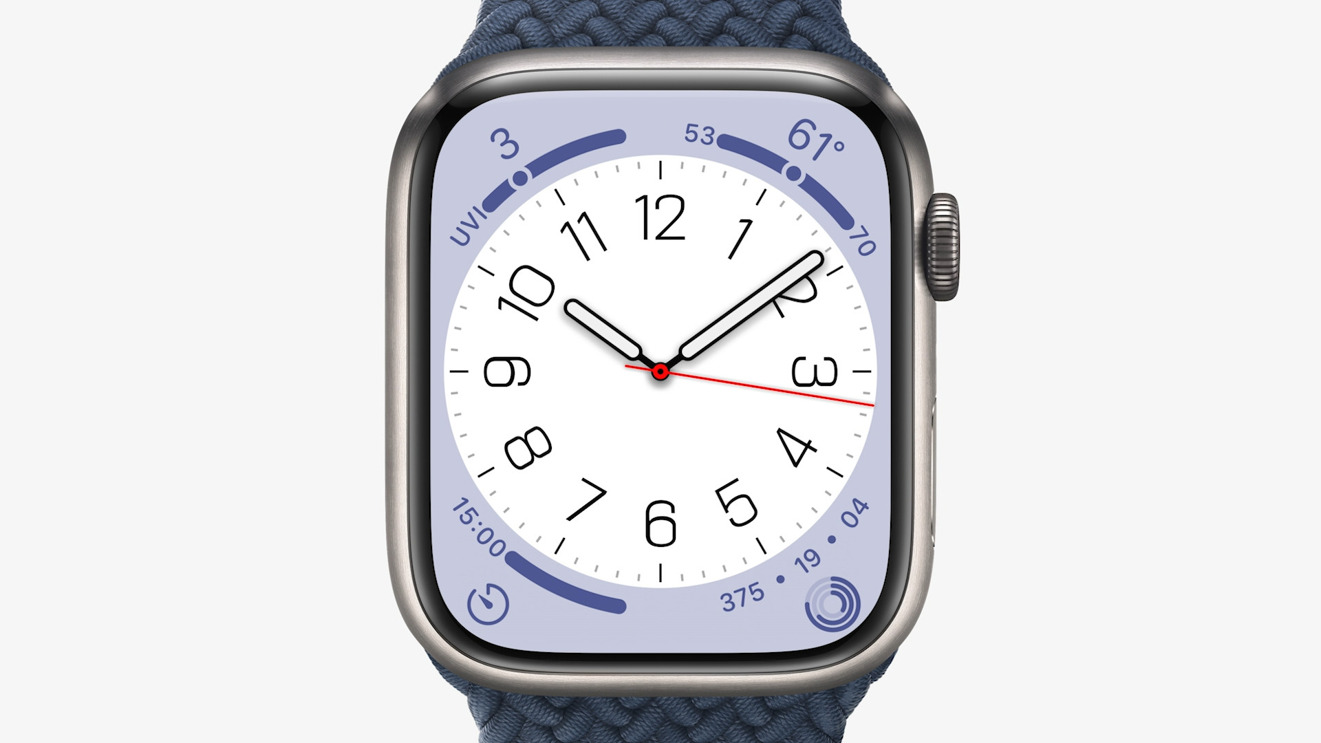 apple watch white dial blue band 2
