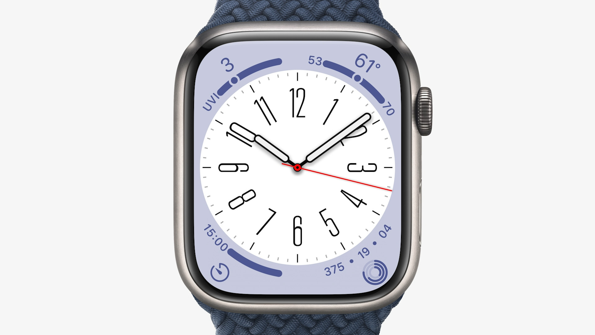 apple watch white dial blue band 3