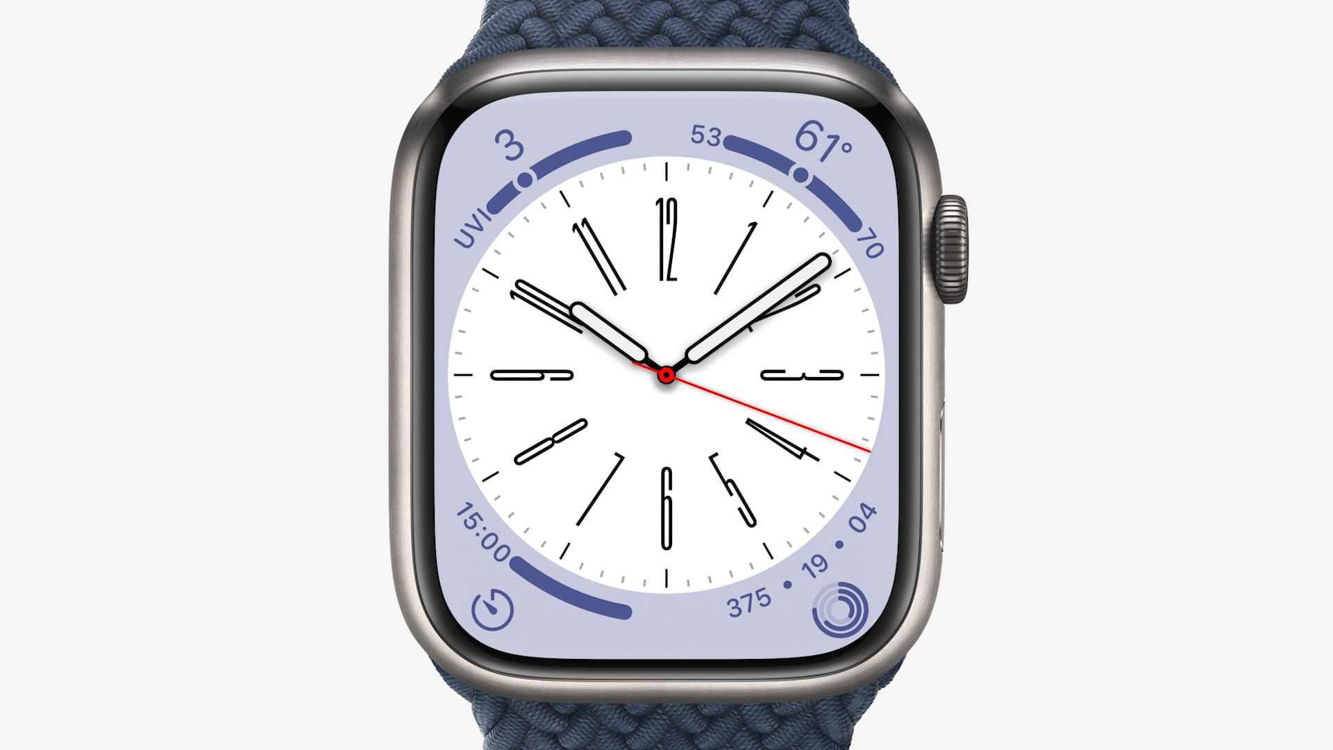 apple watch white dial blue band 4