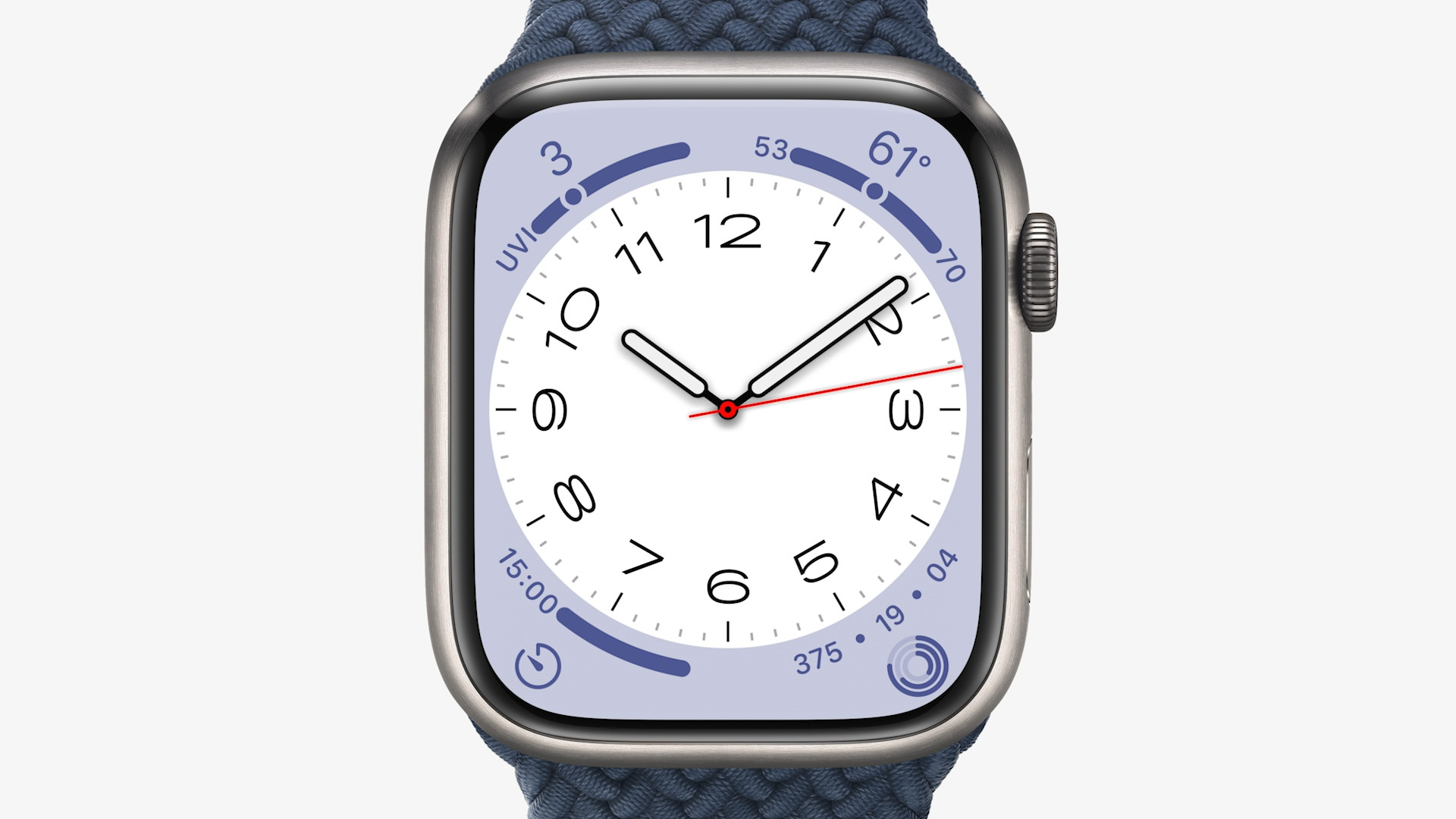 apple watch white dial blue band