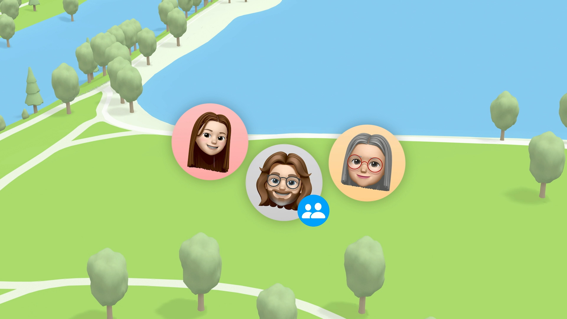 avatars on map background