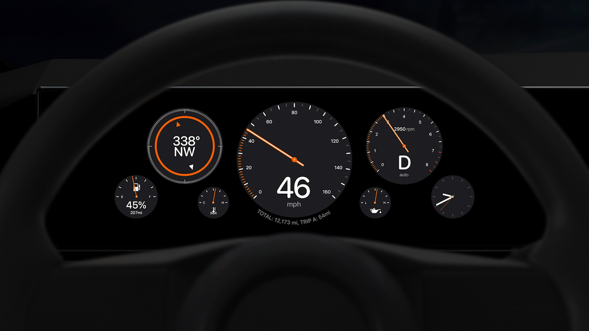 car dashboard analog display