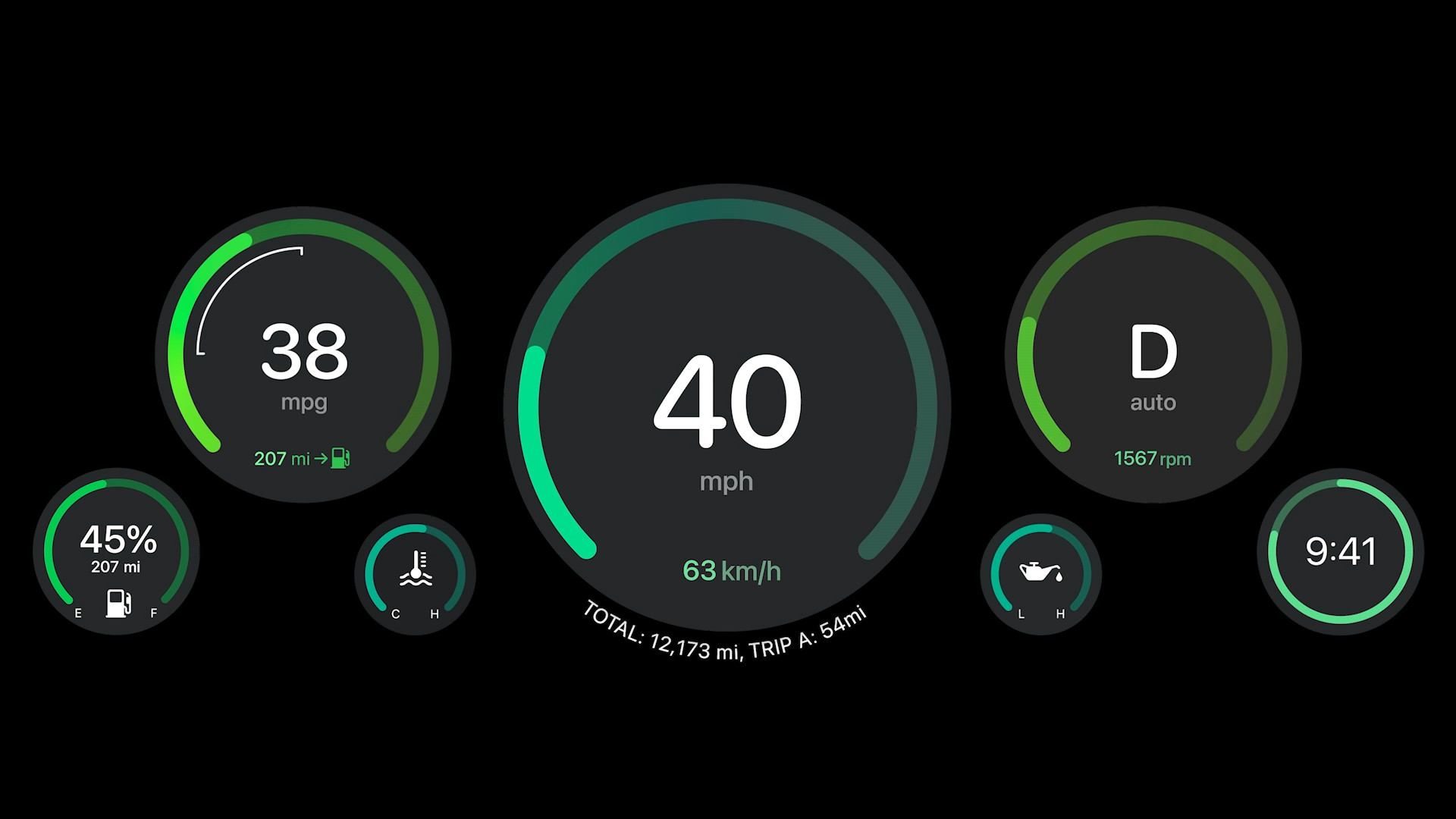 car dashboard dark theme