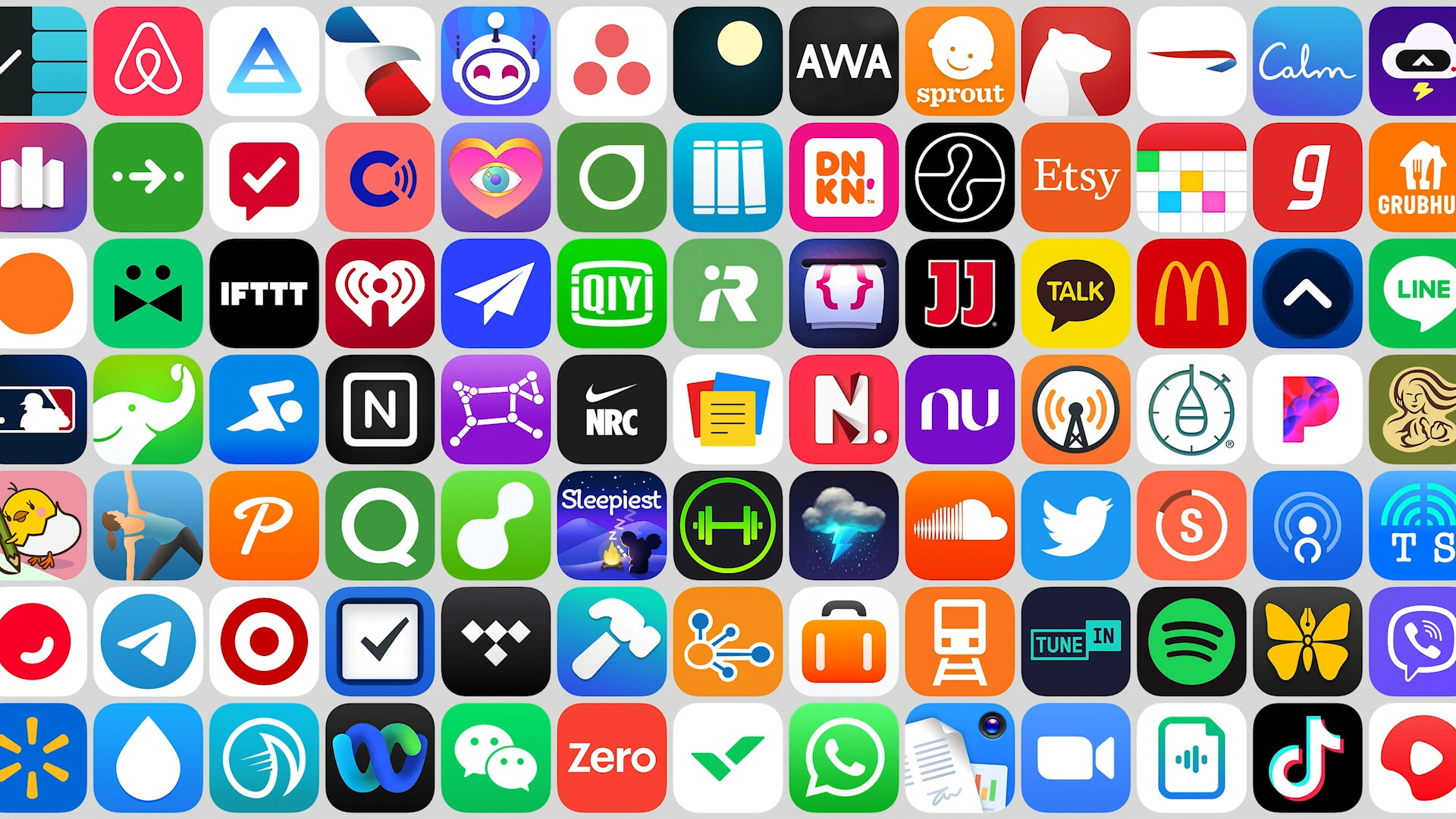 colorful app icons collage
