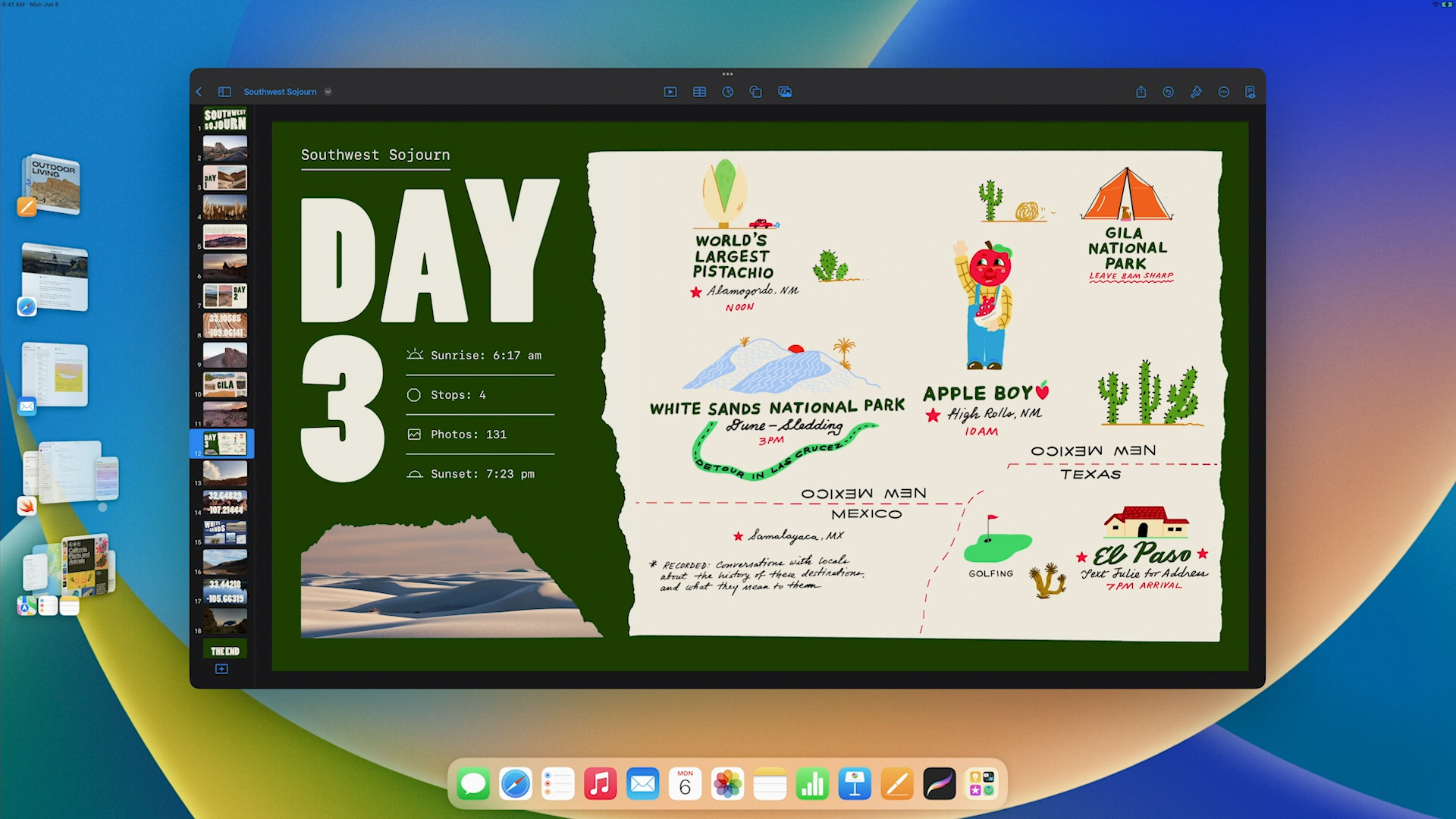 day 3 itinerary on screen
