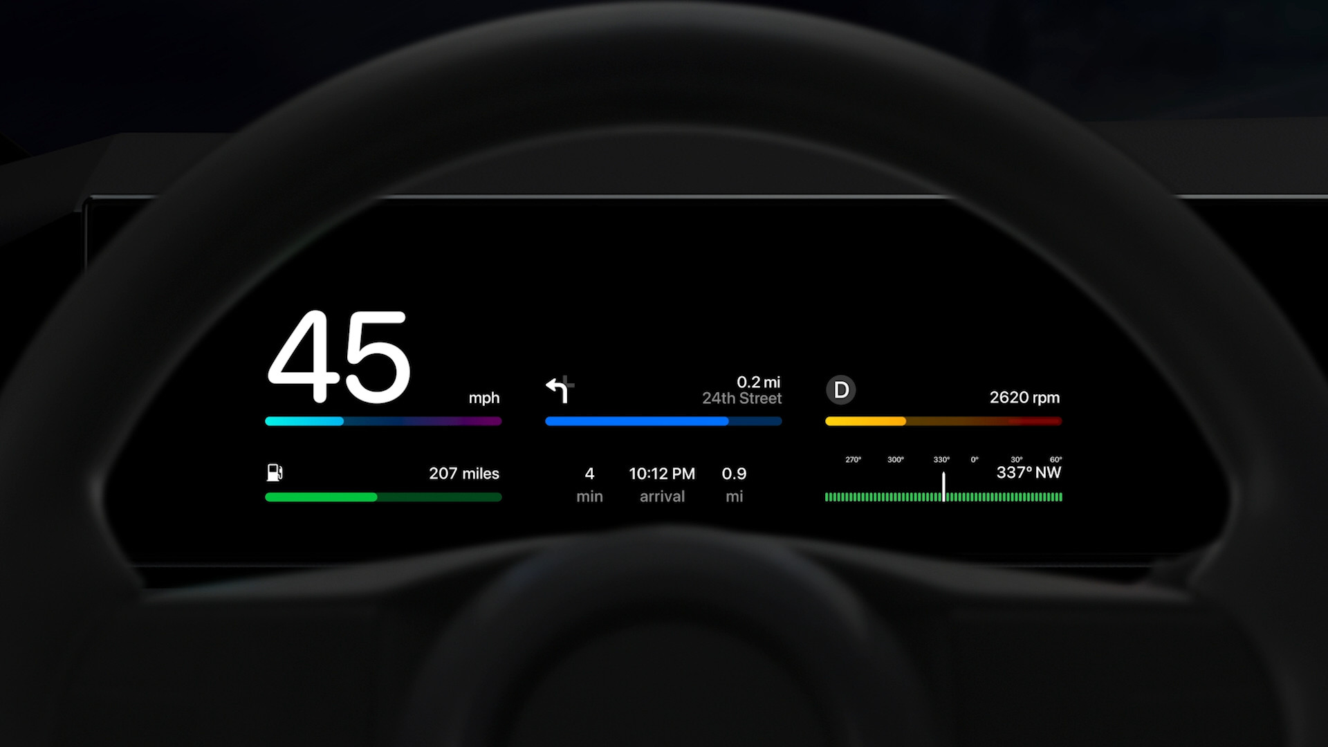 digital dashboard gauges blue