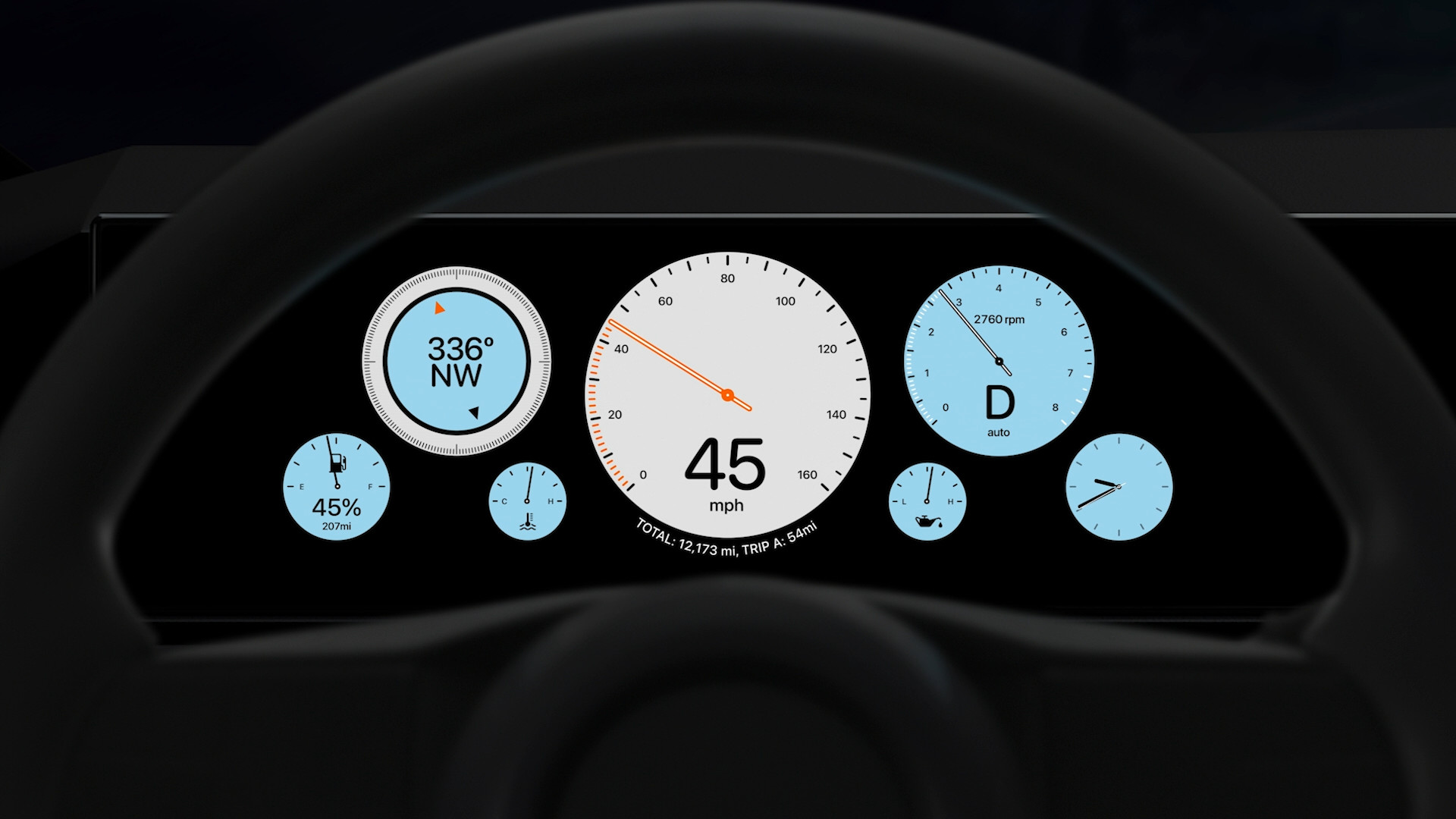 digital dashboard speedometer
