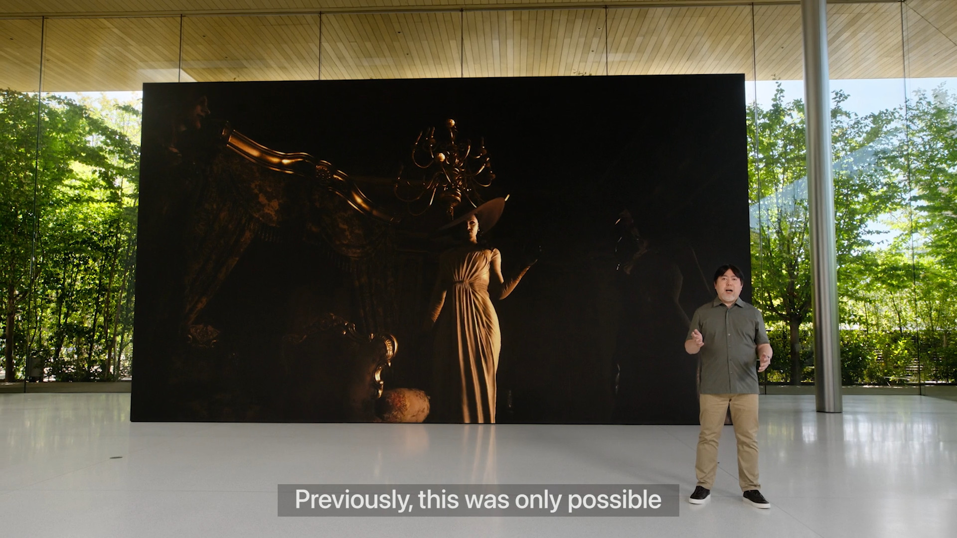 dramatic lighting statue