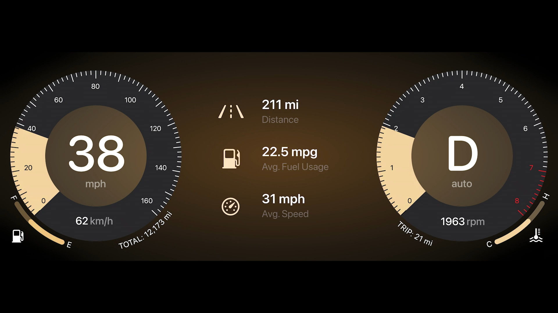 dual speedometer display