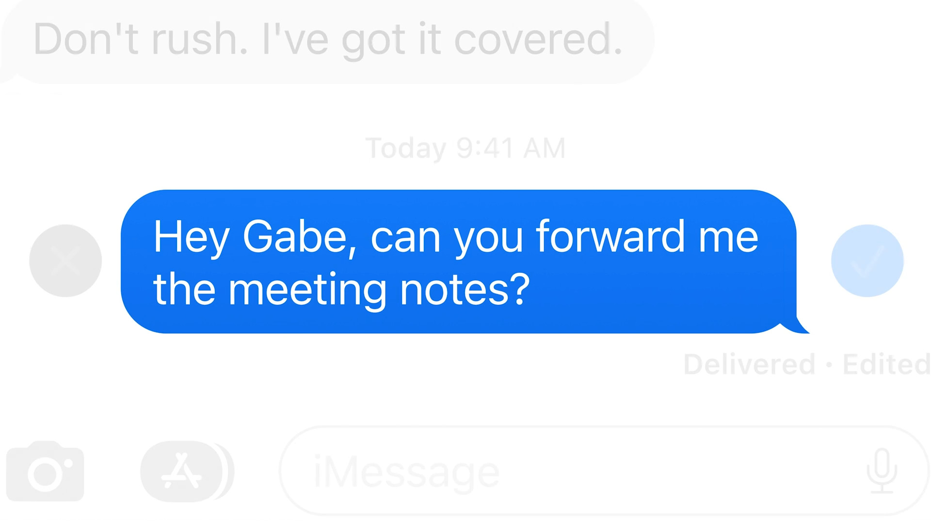 edited blue text bubble message