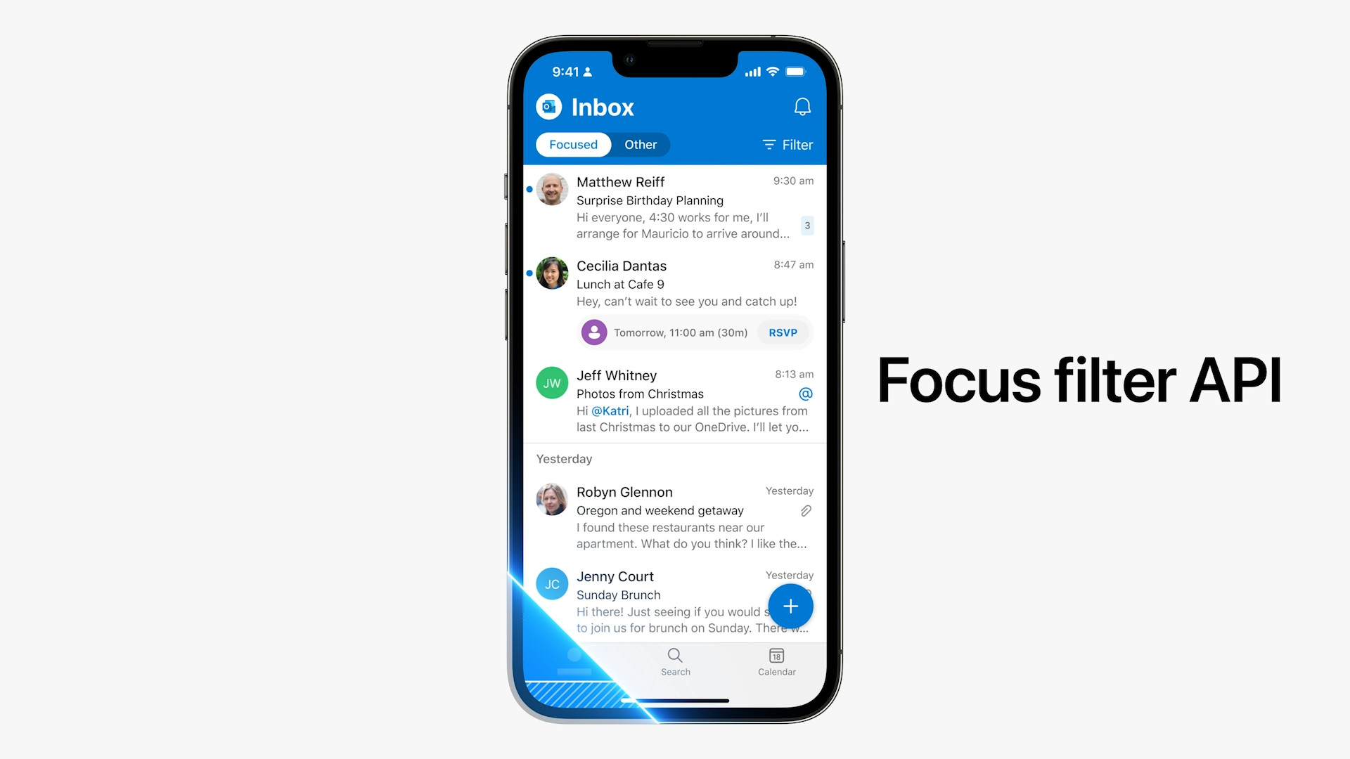 focus filter api inbox