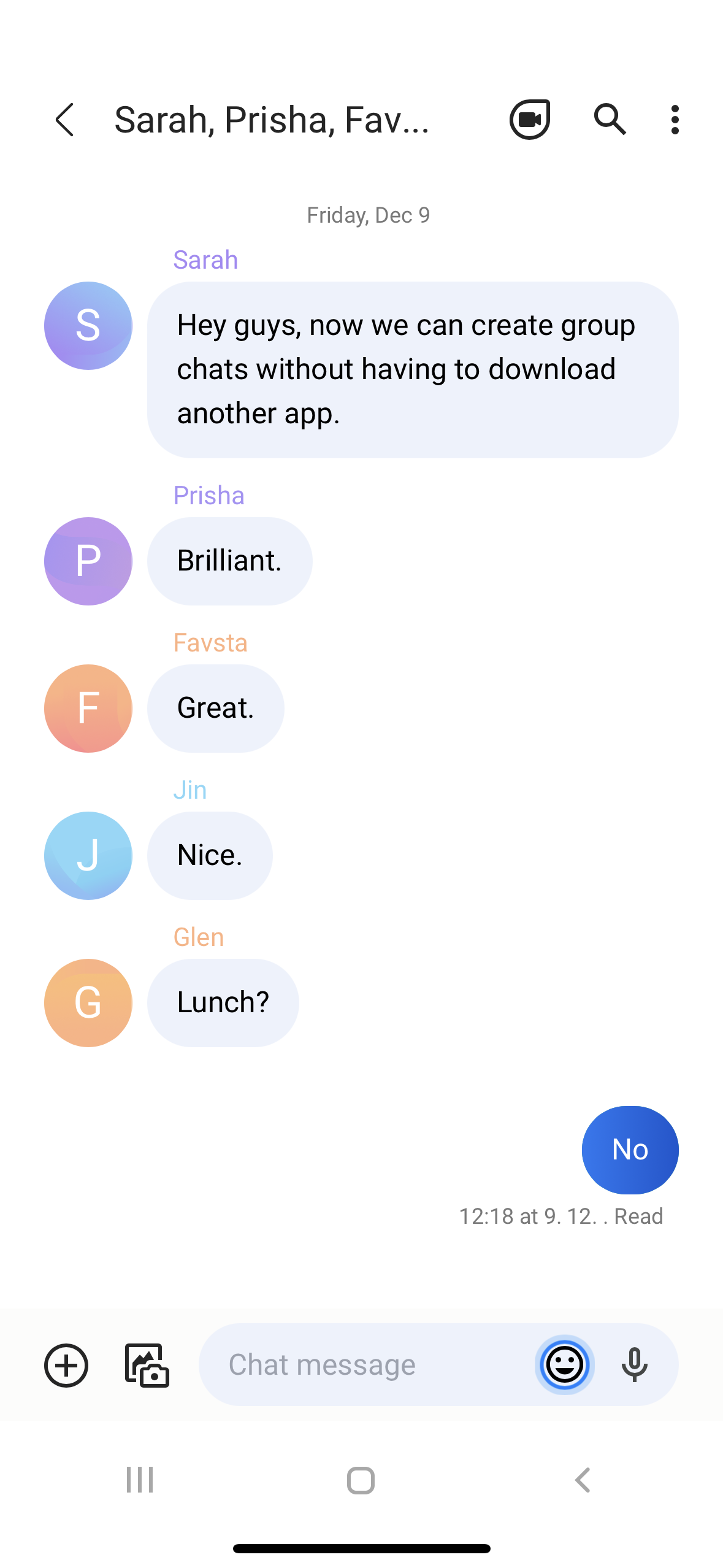 group chat conversation