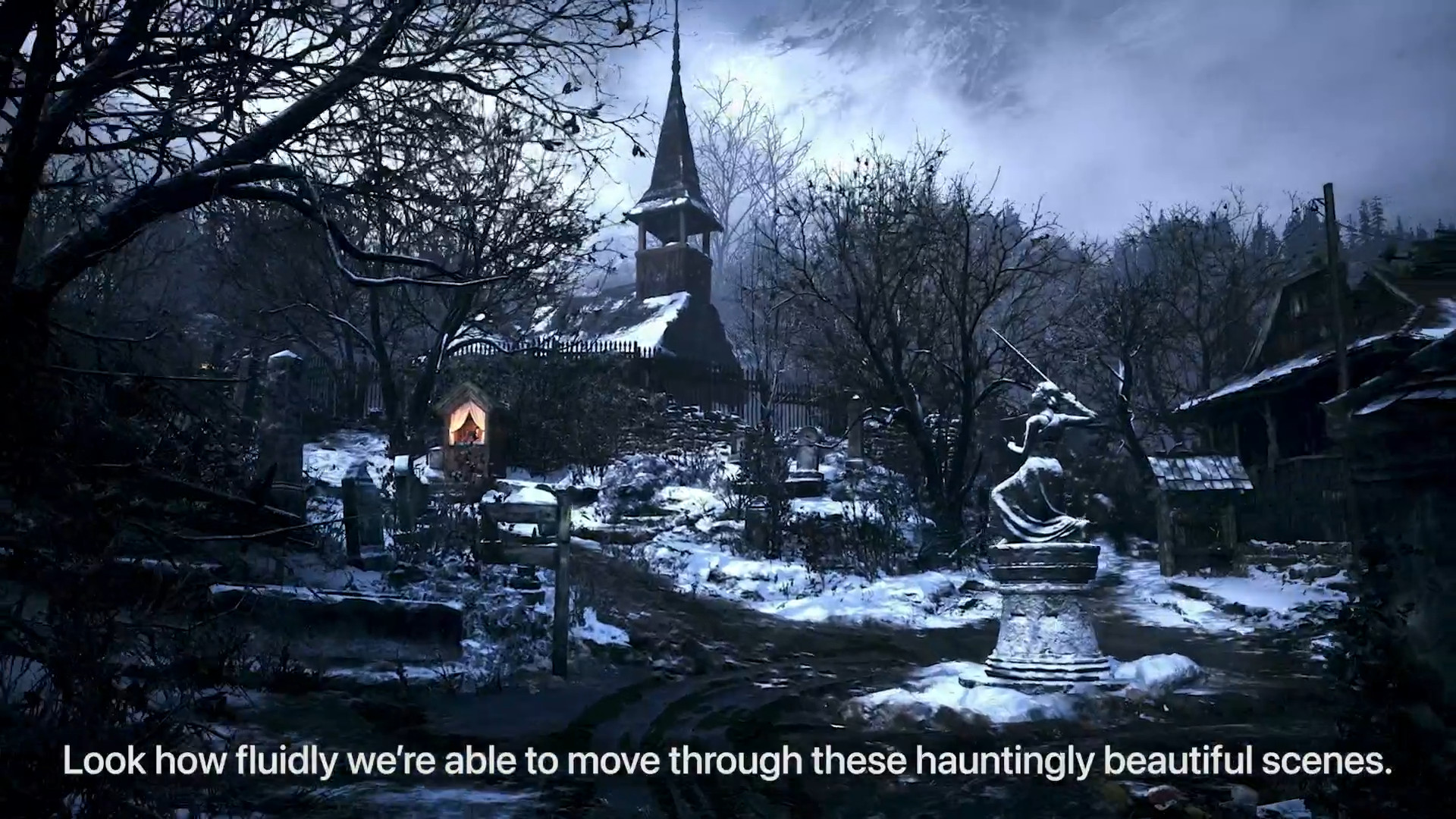 hauntingly beautiful snowy village