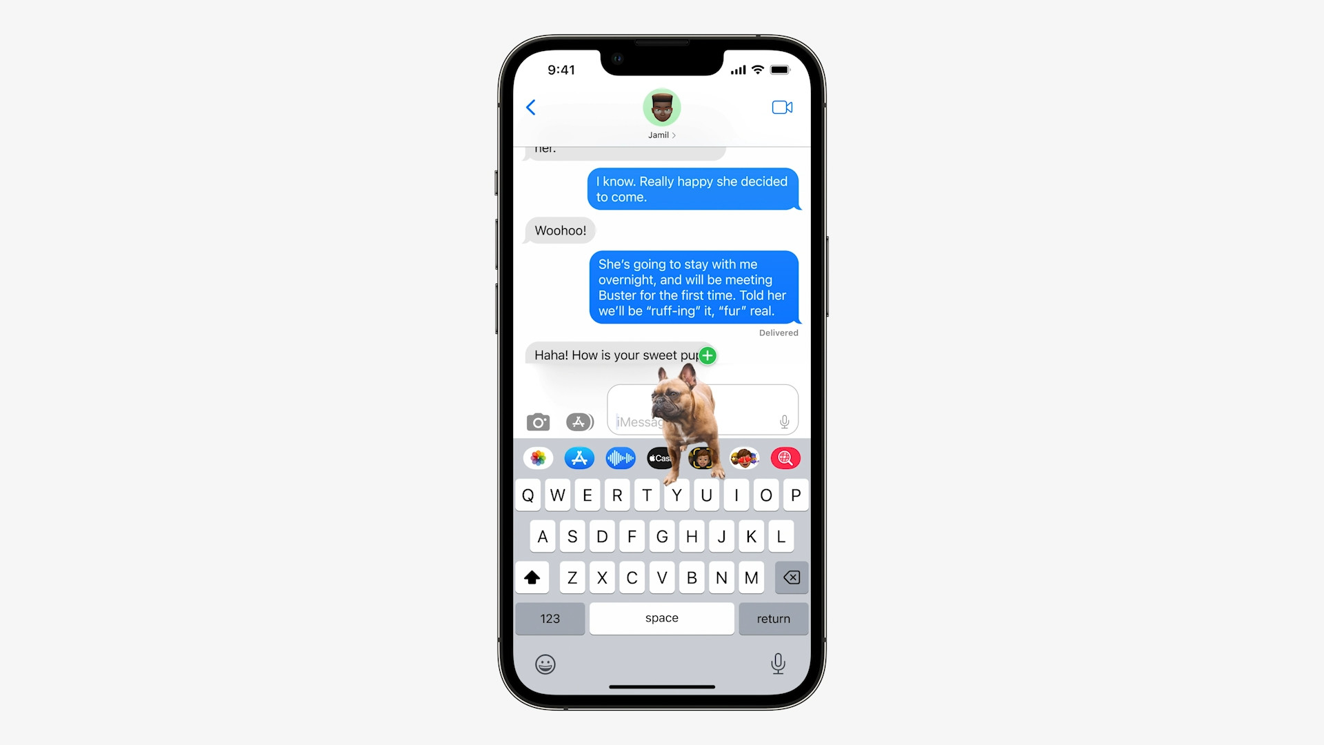 imessage french bulldog sticker