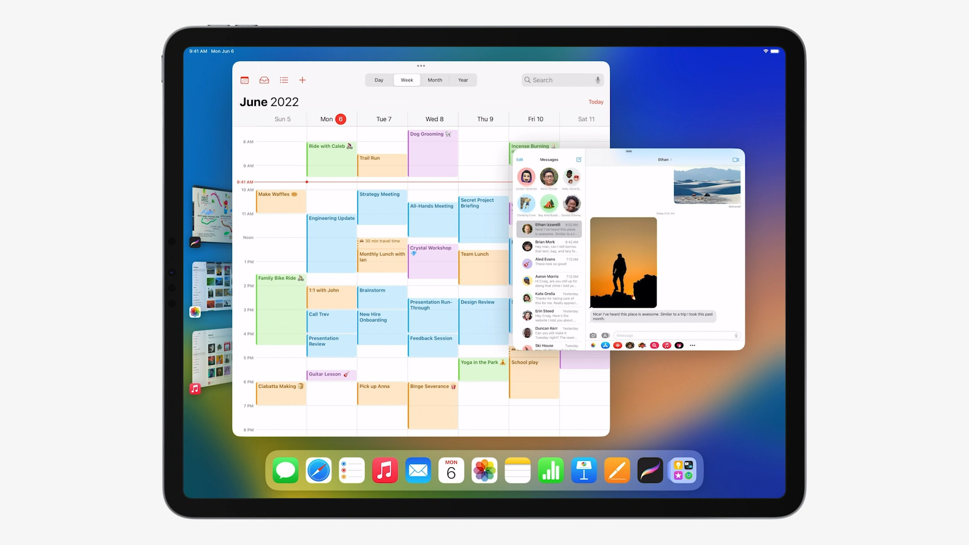 ipad calendar photo messages