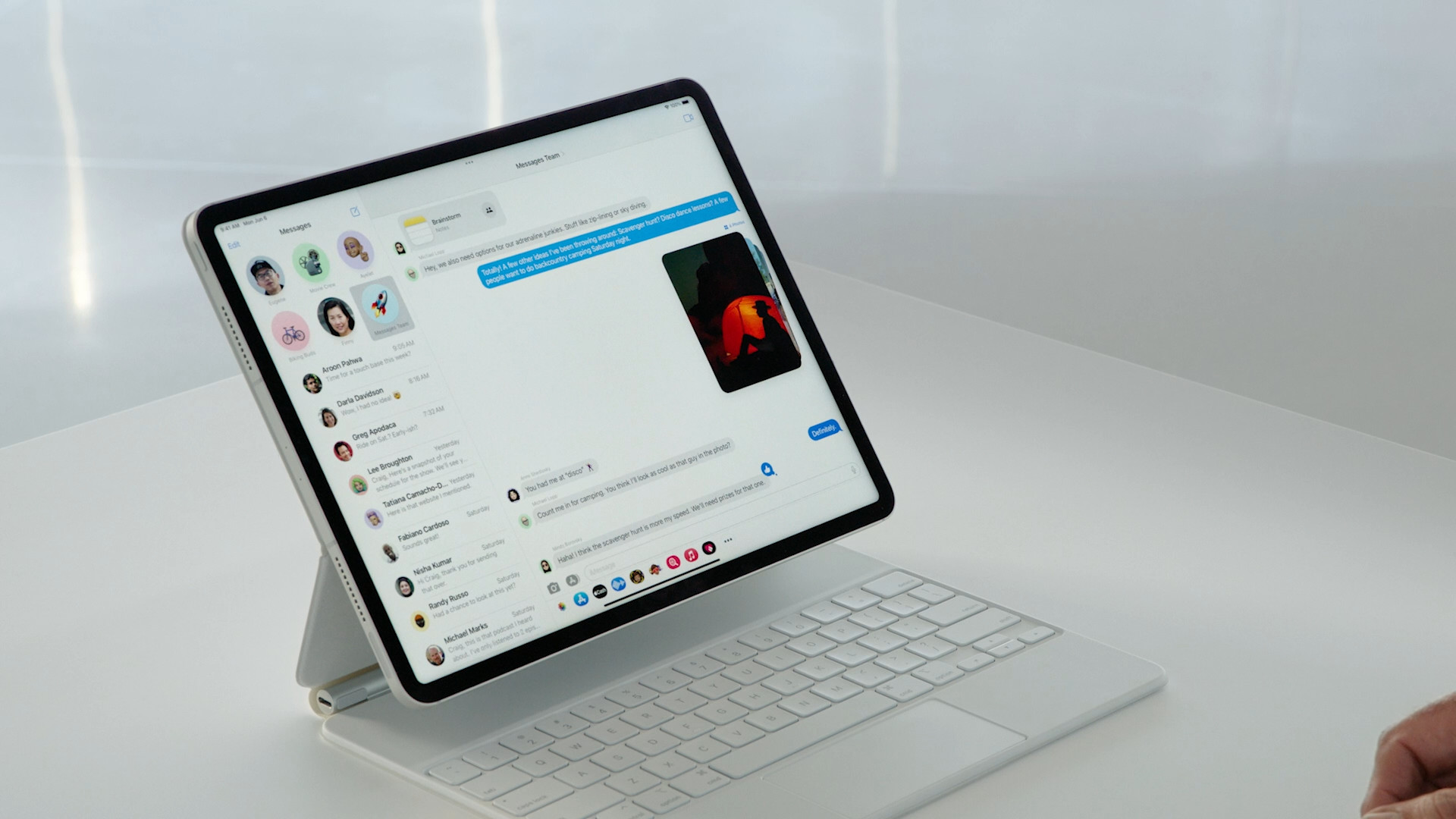 ipad messages app side view