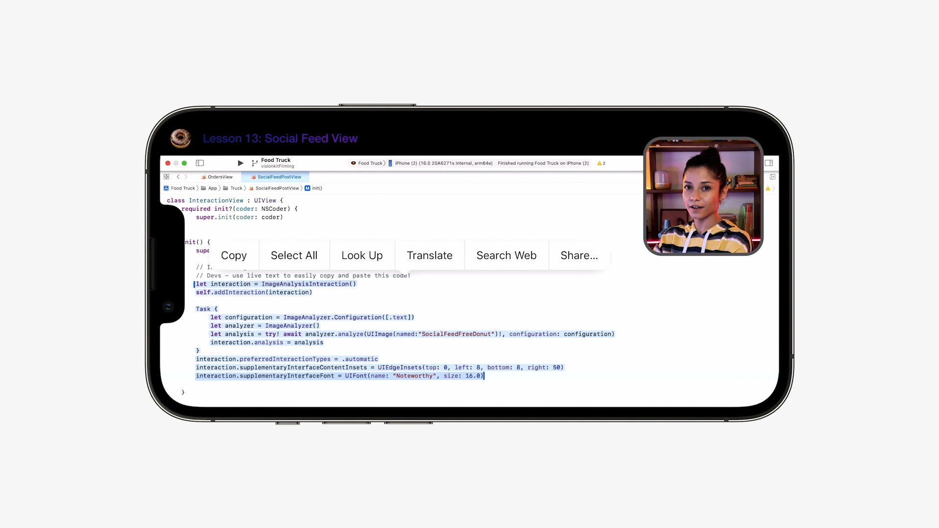 iphone coding tutorial text options