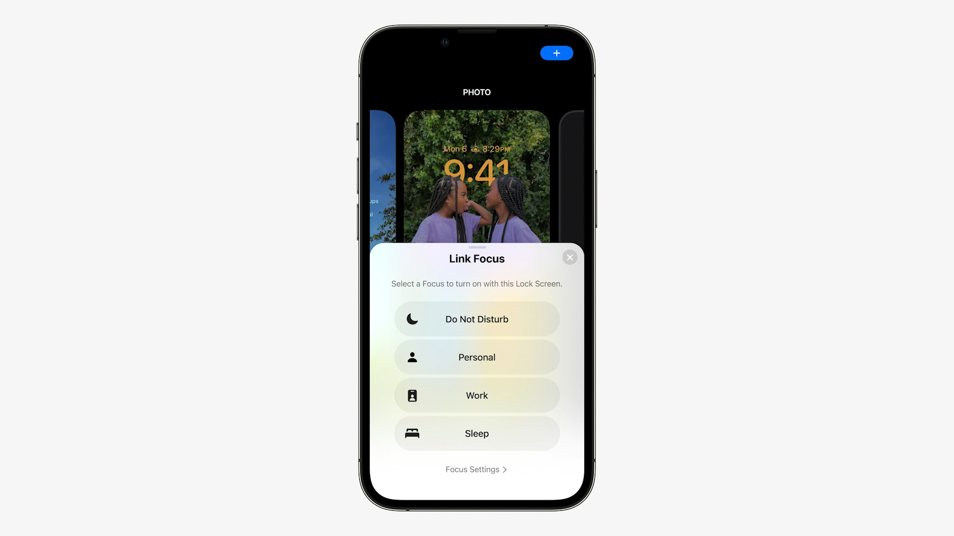 iphone focus settings screen