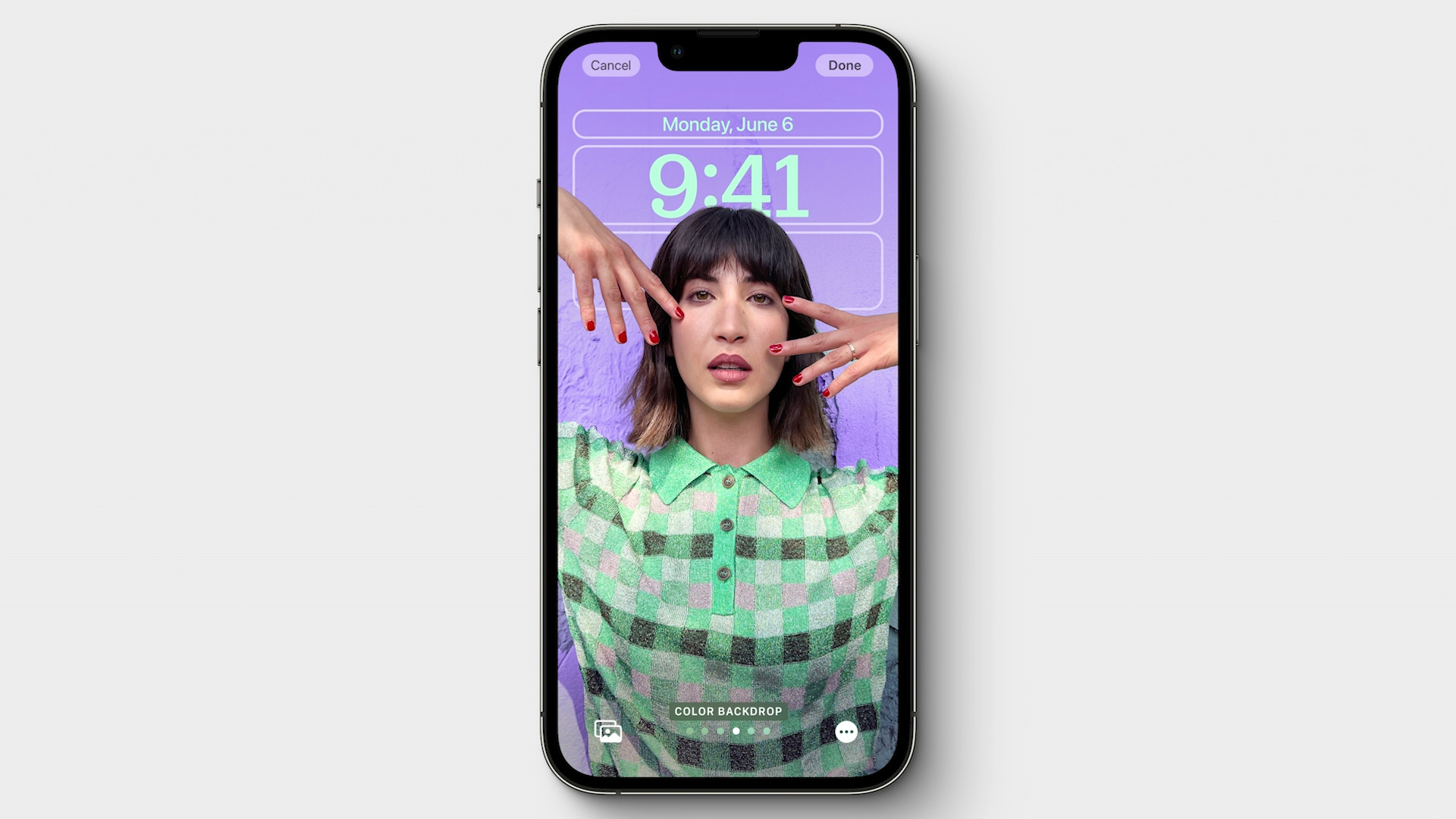 iphone lock screen checkered shirt color backdrop