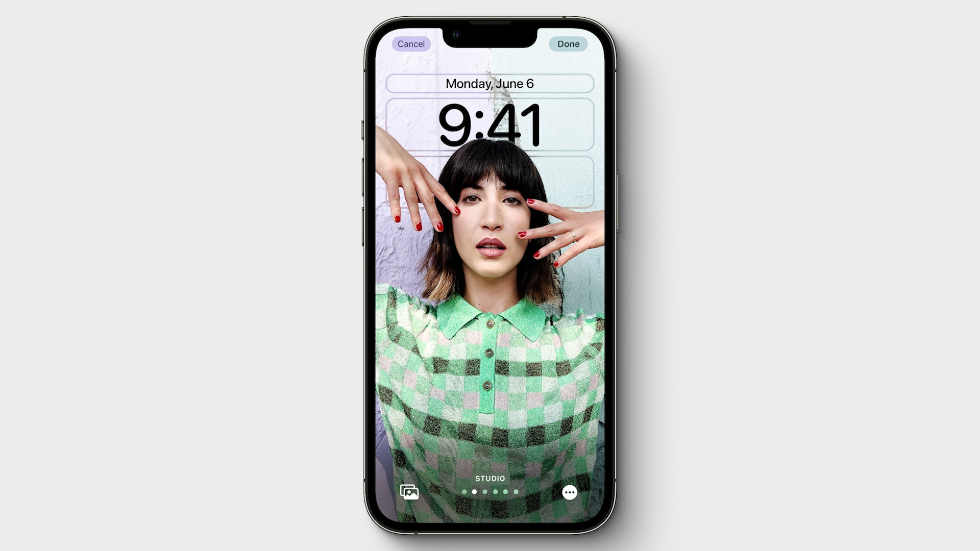 iphone lock screen checkered shirt studio