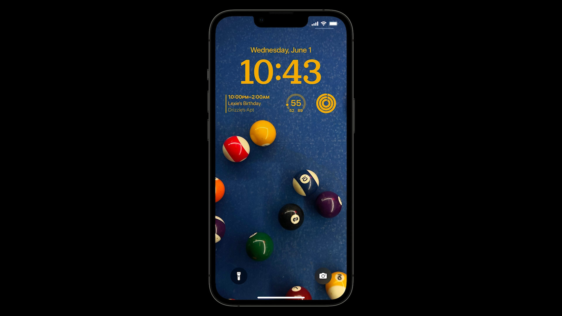 iphone lockscreen billiard balls