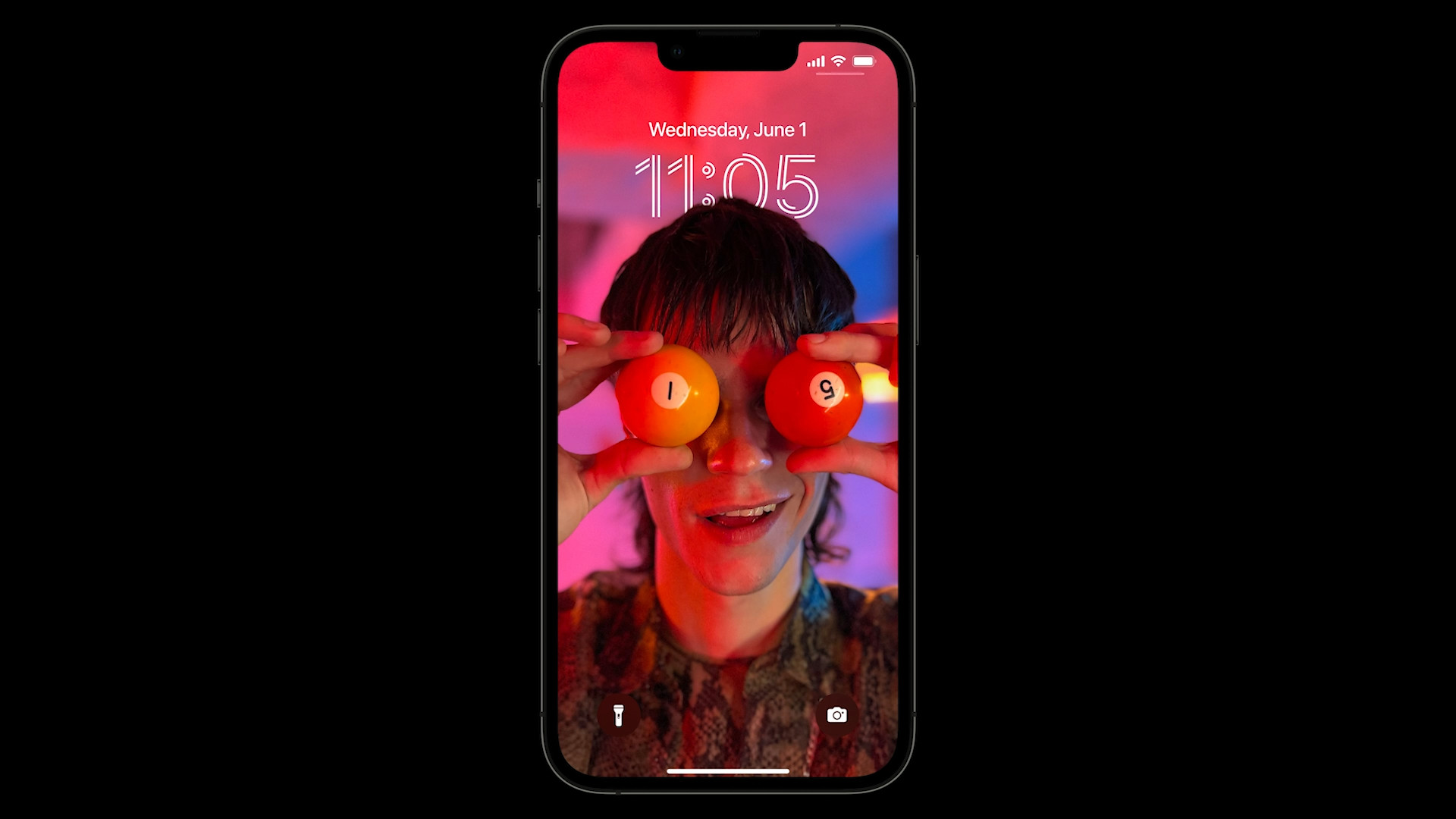 iphone lockscreen person billiard balls