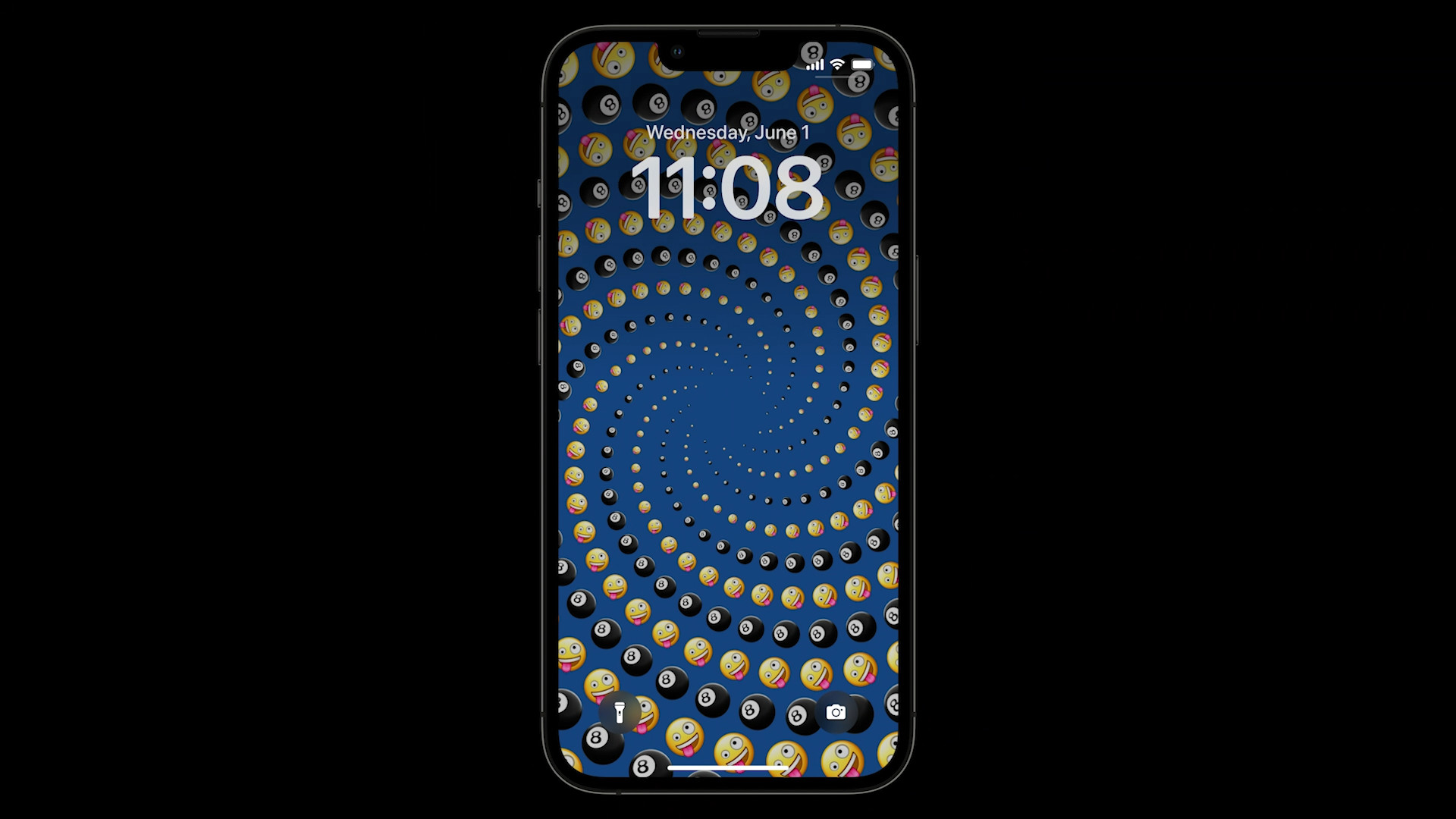 iphone lockscreen spiral emojis