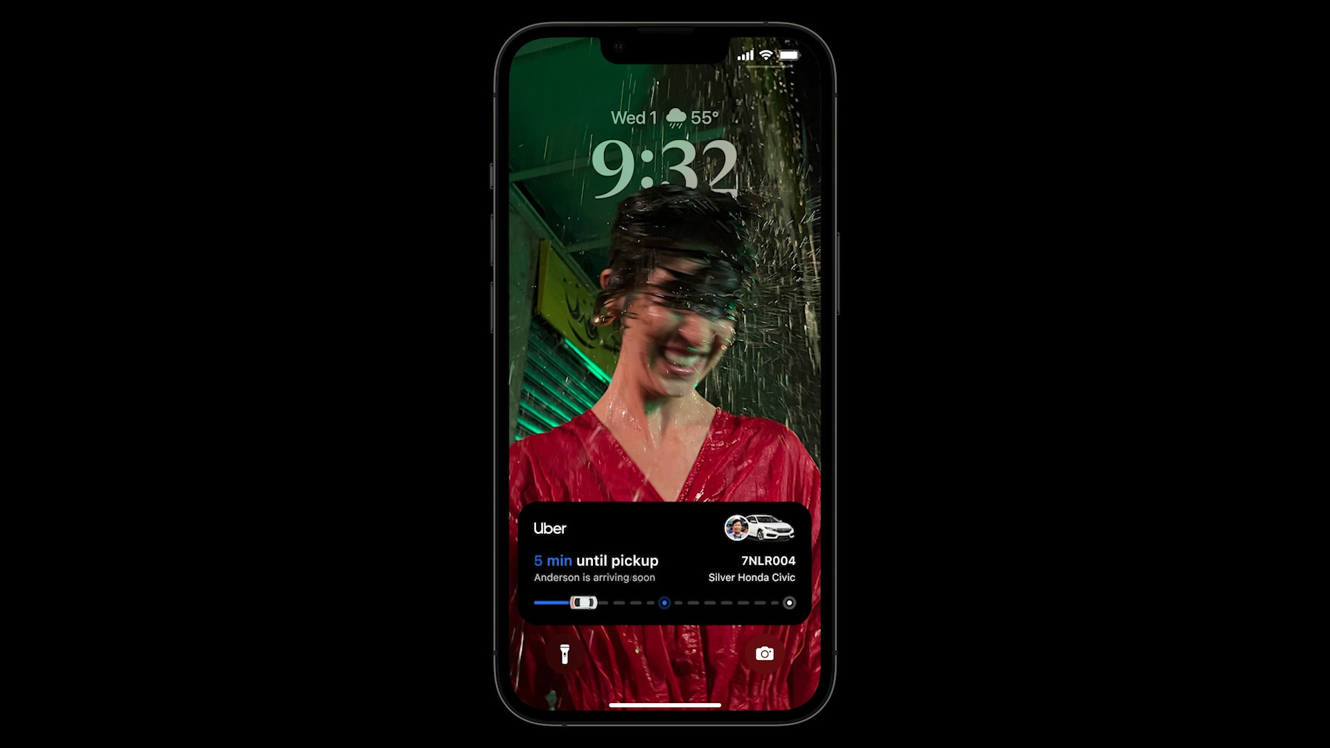 iphone lockscreen woman rain