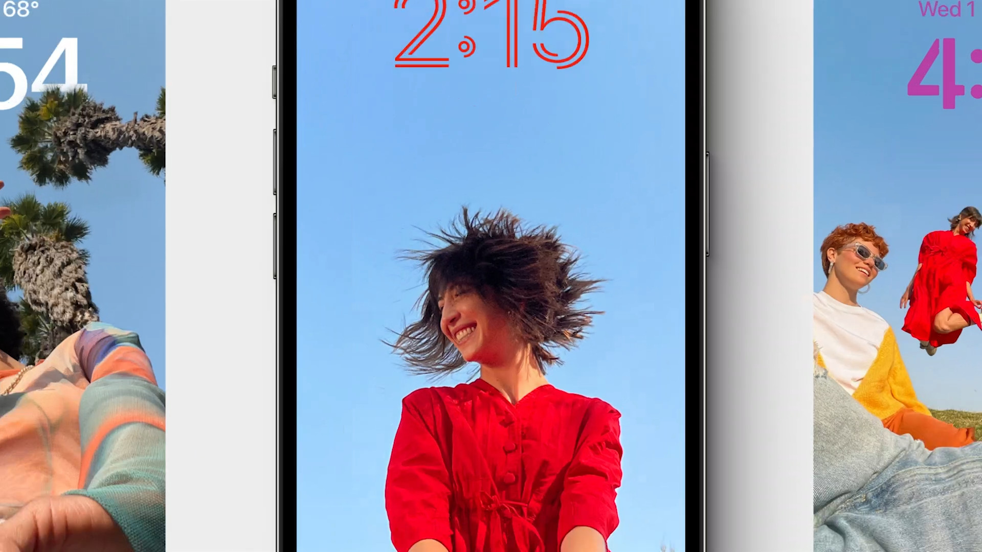 iphone lockscreen woman red dress