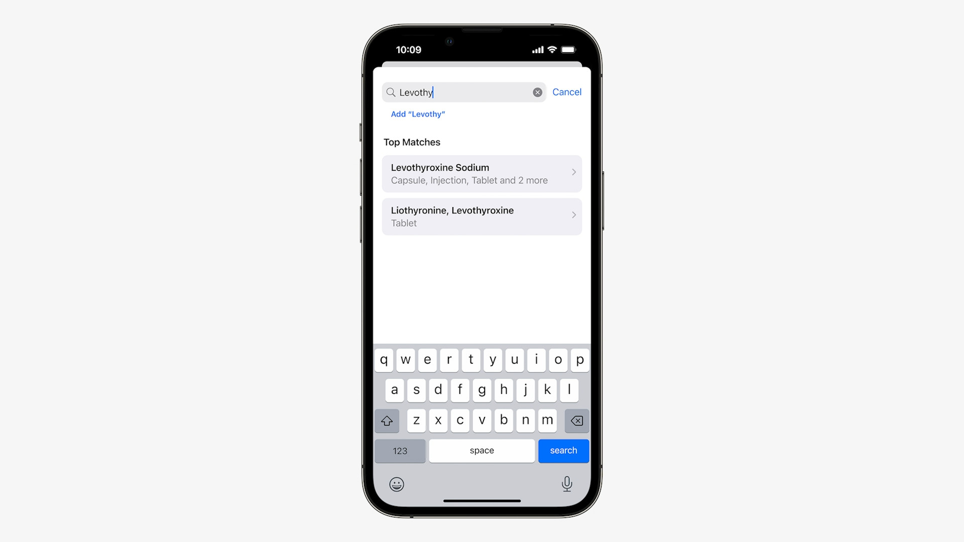 iphone medication search