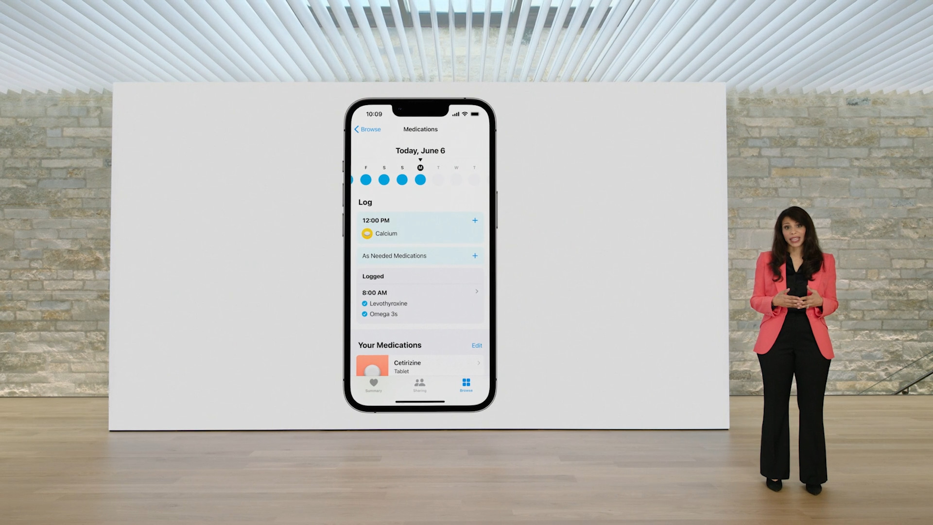 iphone medications log screen