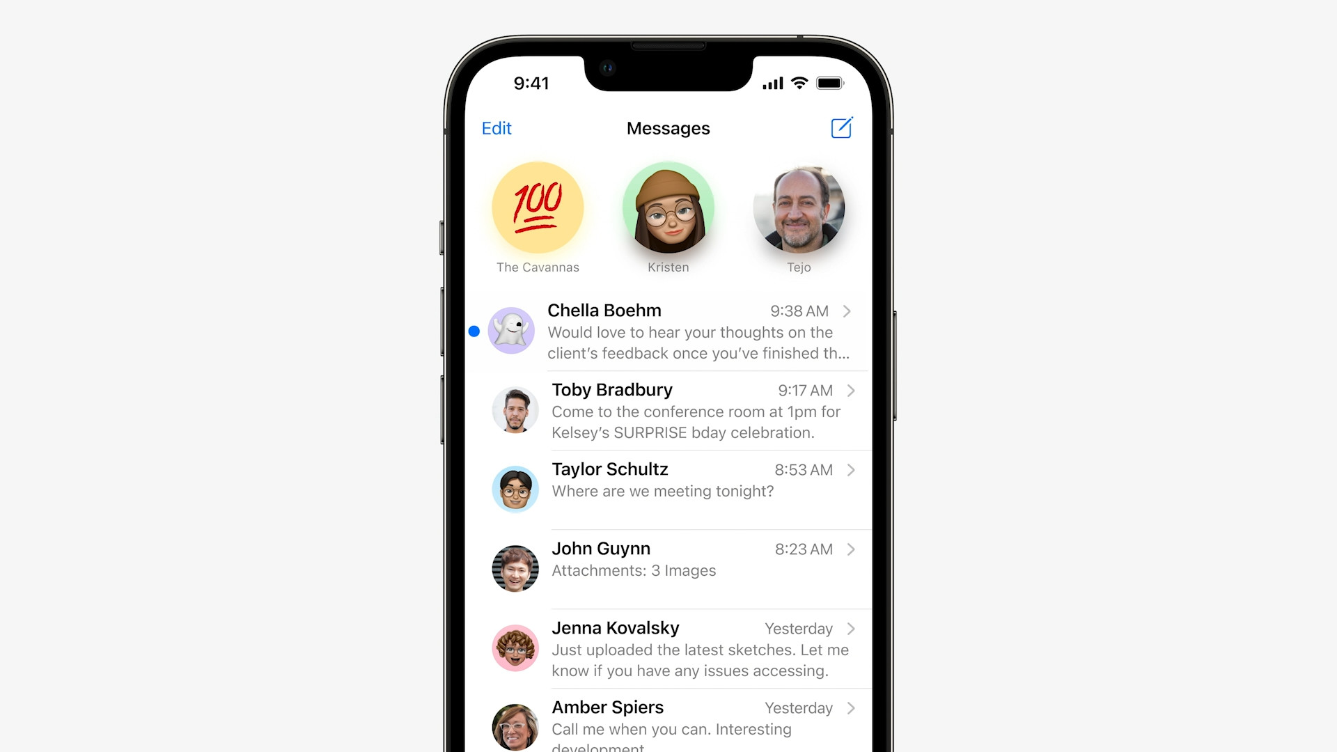 iphone messages list