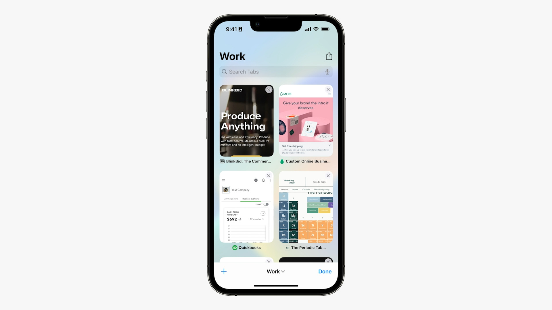 iphone work tabs