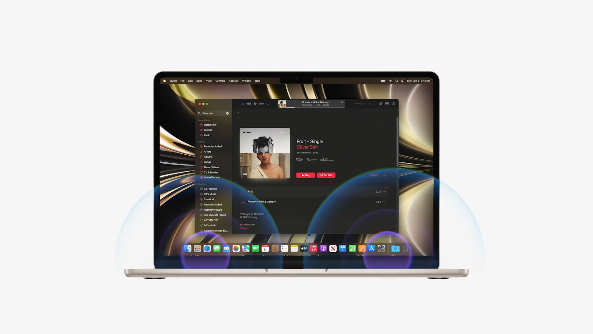 laptop front view spatial audio