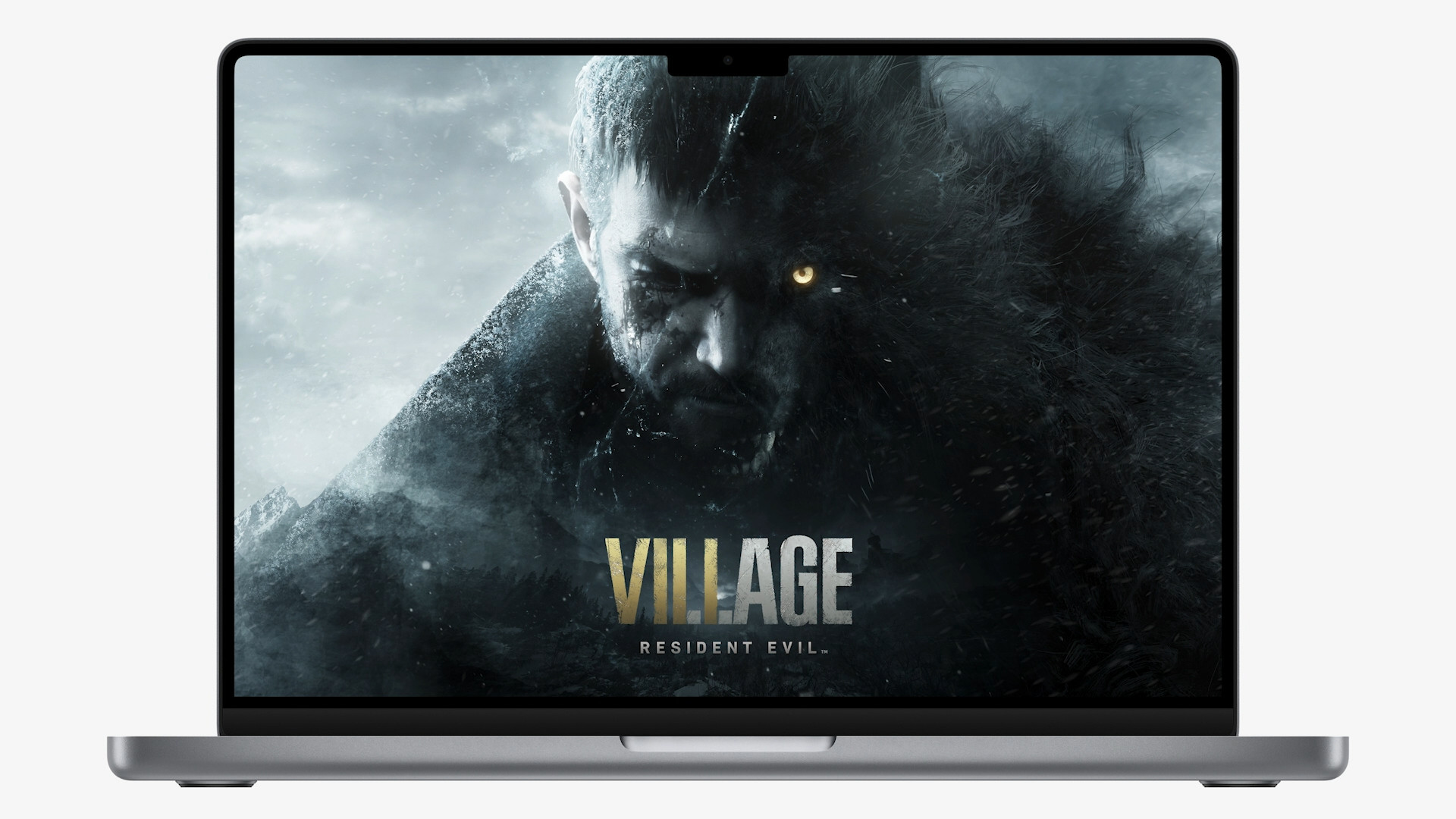 laptop showing village resident evil