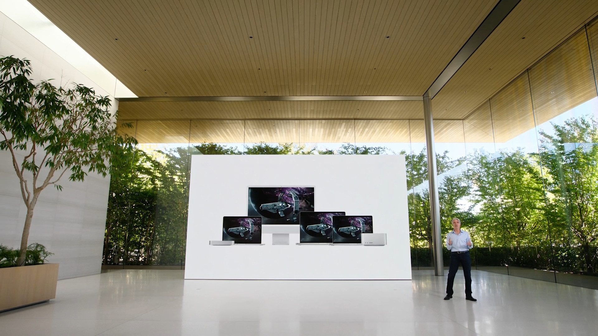 large display with multiple screens in modern room