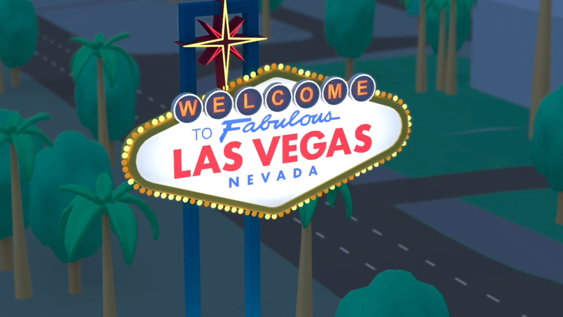 las vegas sign night