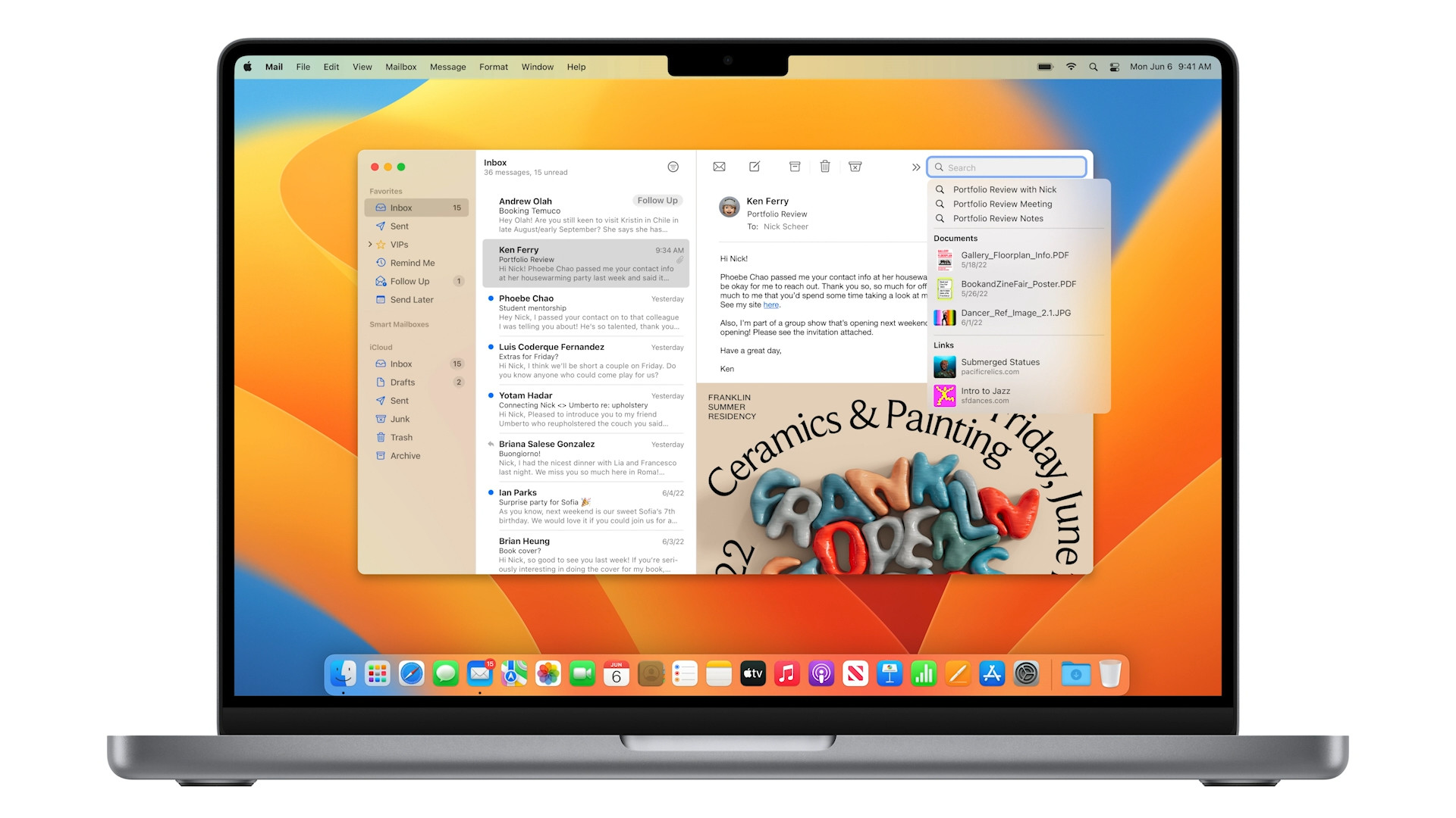 macbook email interface