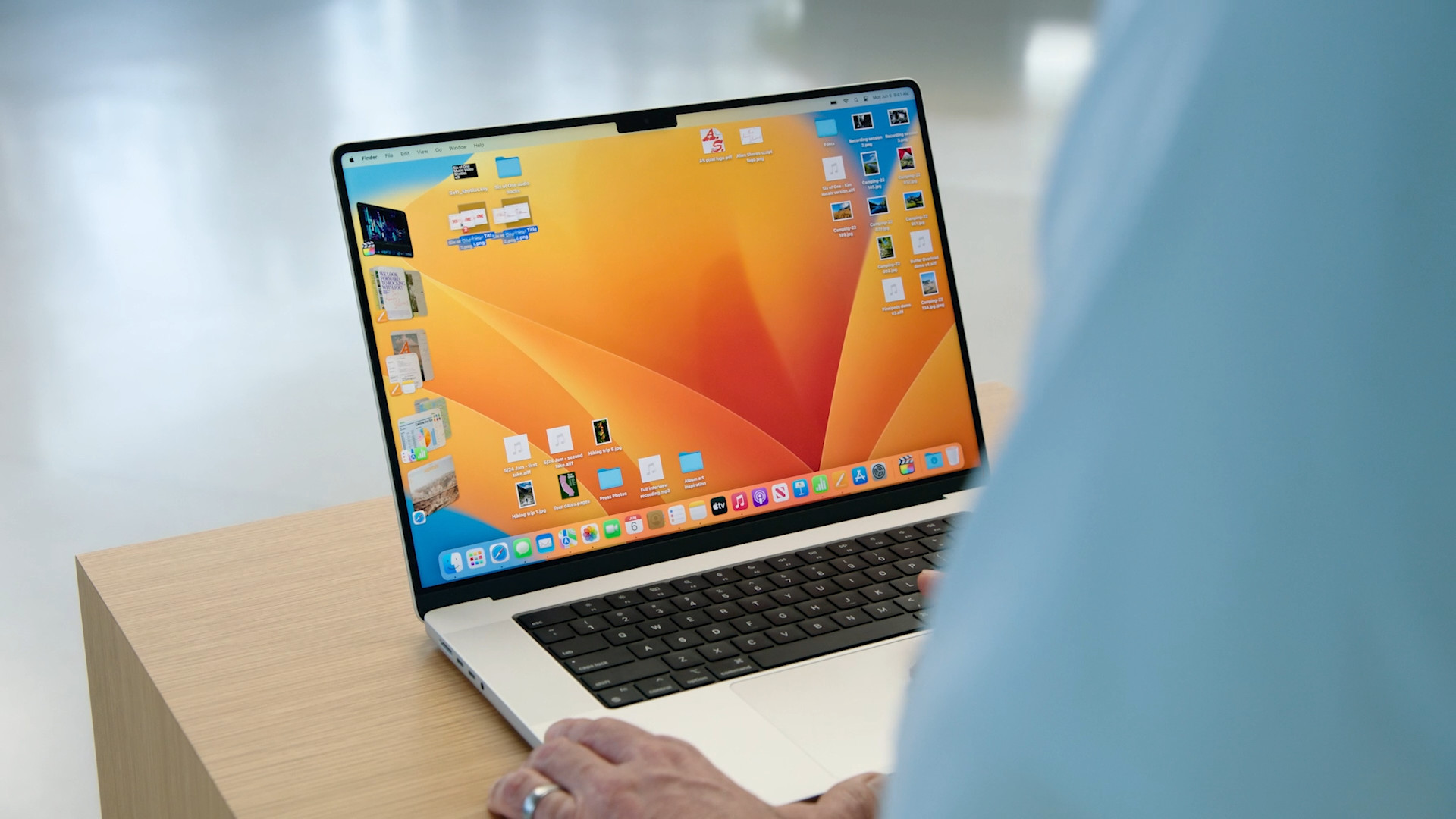 macbook pro user working