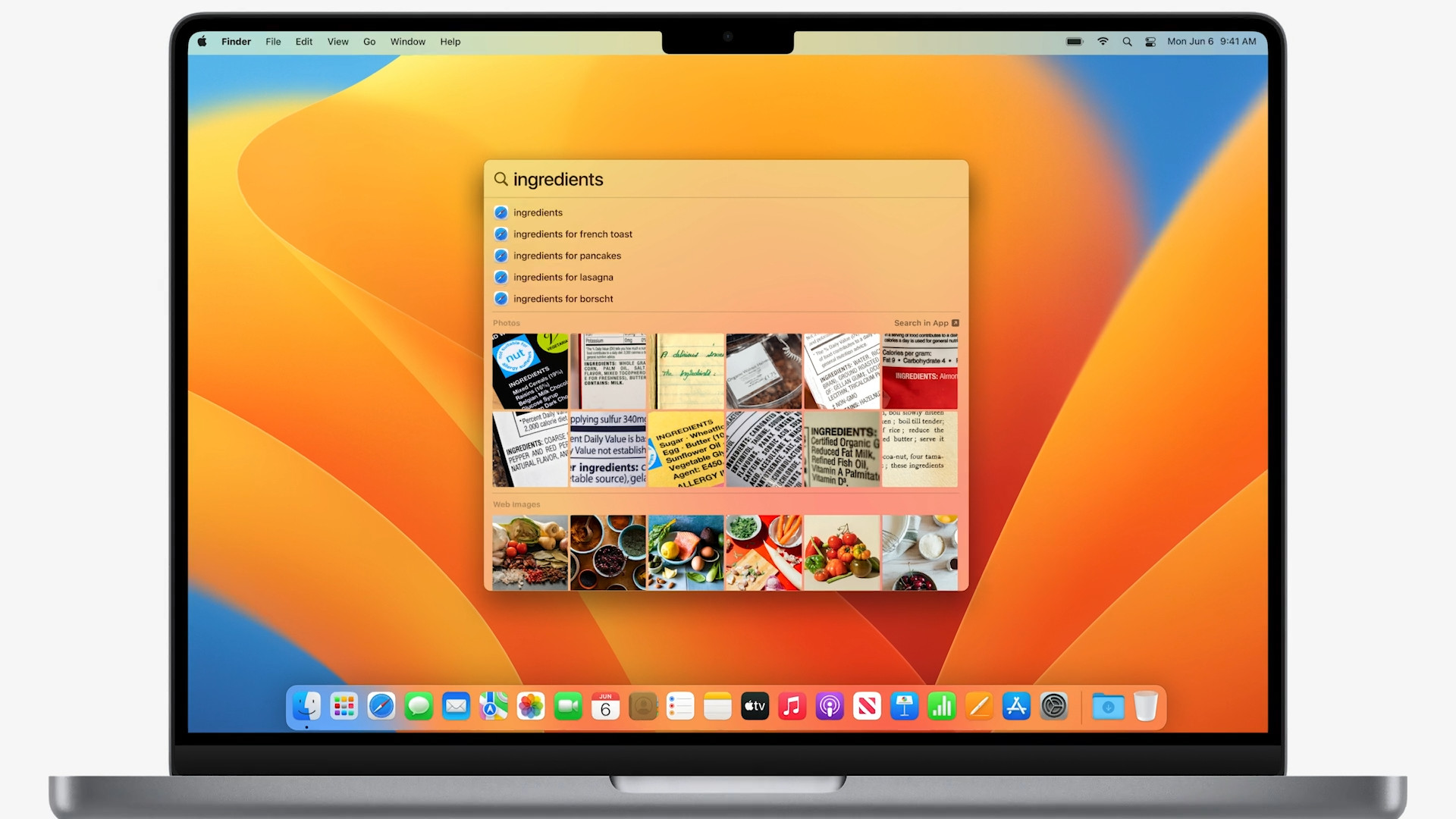 macbook spotlight search ingredients