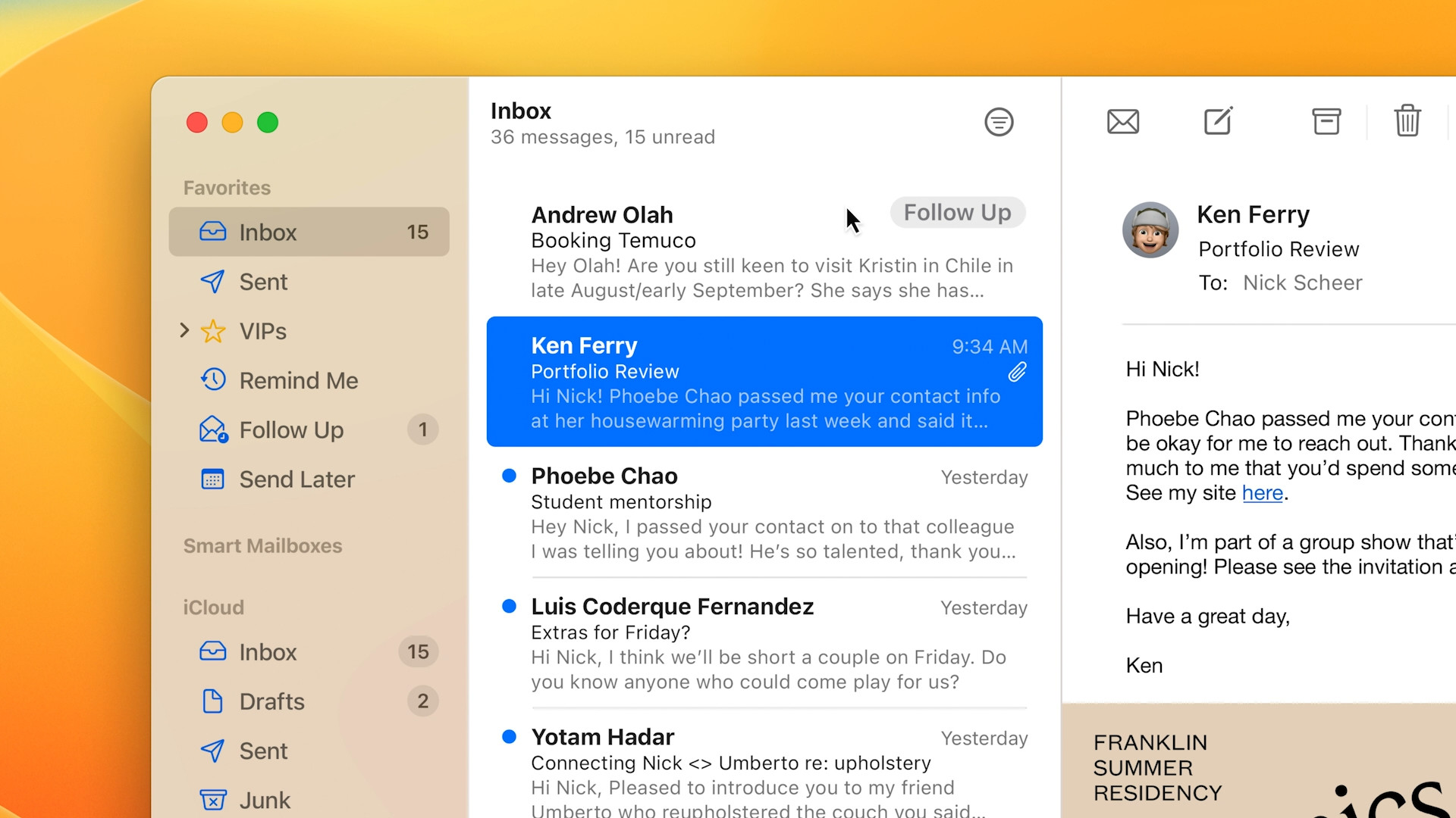 macos mail inbox highlight