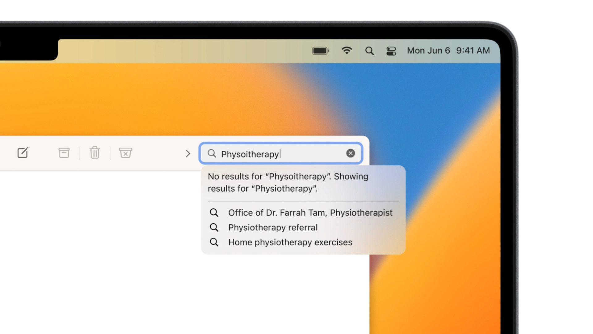macos mail search no results