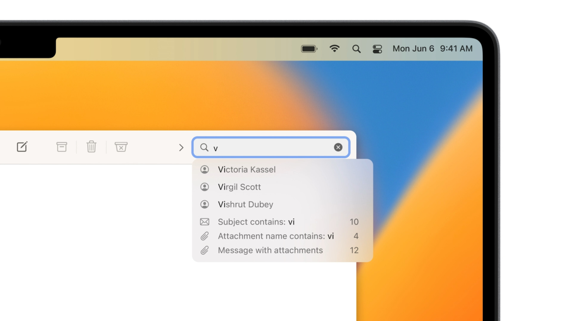 macos mail search suggestions