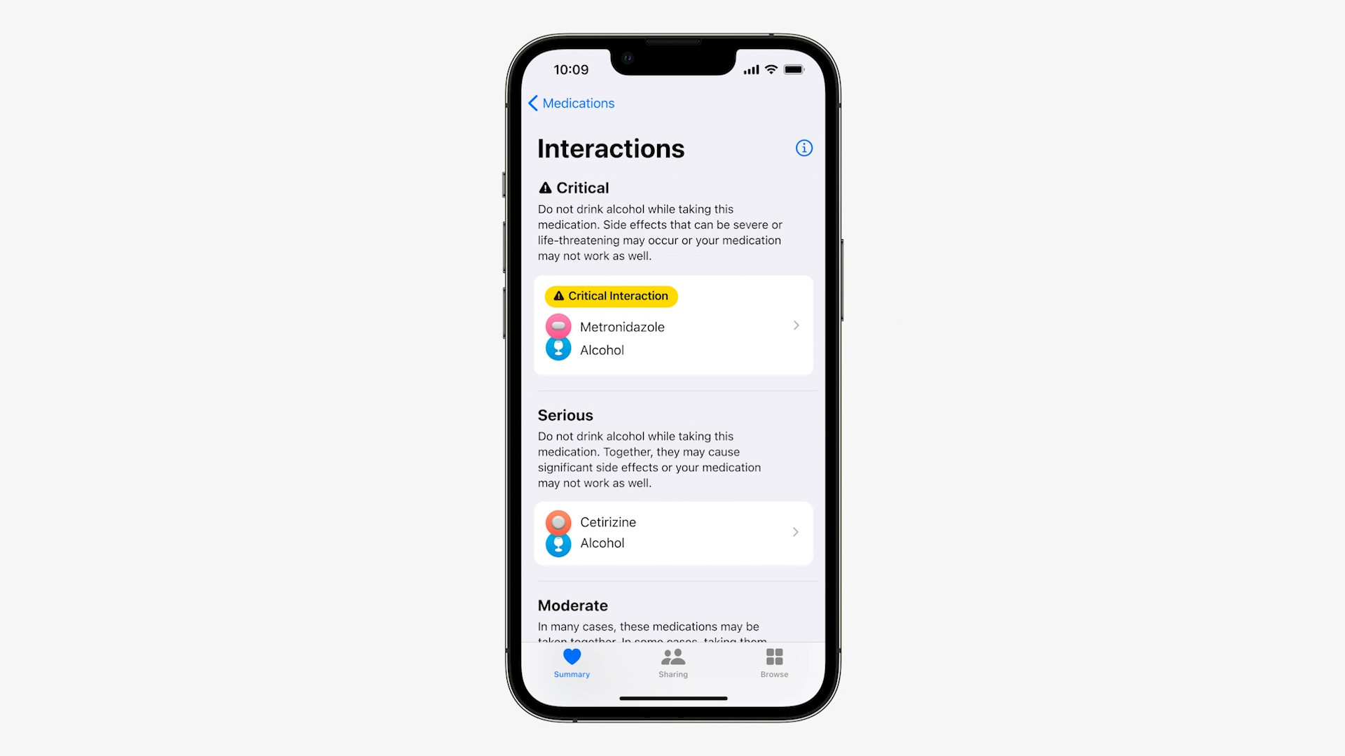 medication interaction details